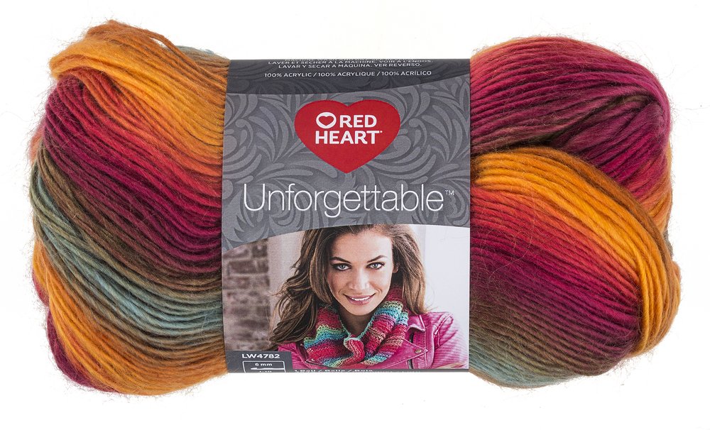 RED HEART Unforgettable Yarn - Soft Multicolor Knitting & Crochet Yarn for Scarves, Blankets & DIY Crafts | Perfect for Beginners & Advanced Crafters