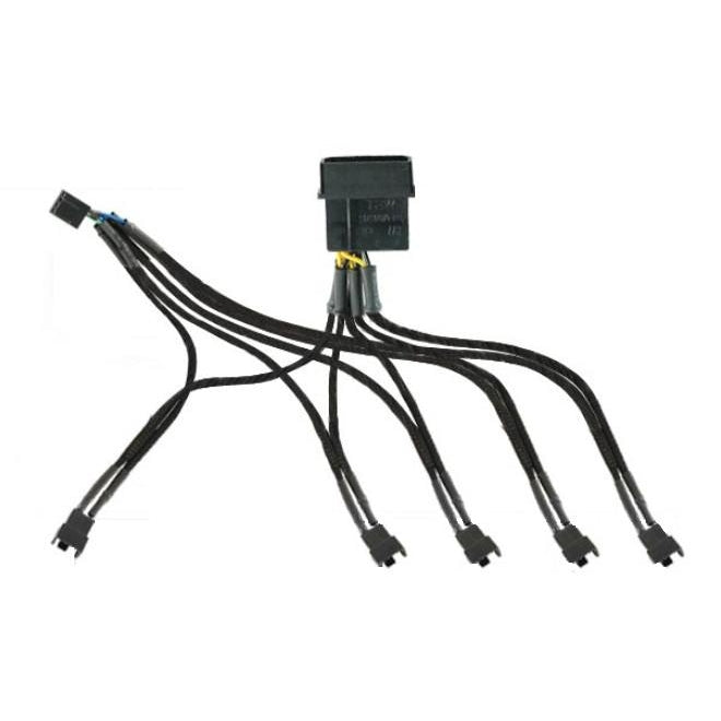 Evercool Fan Cable Adapter - 5 PWM Fan Splitter for PC Cooling, Connect Multiple Fans to Single Motherboard Header (CB EC DF001) - Perfect for Gaming PC, Workstation & Server Cooling Systems