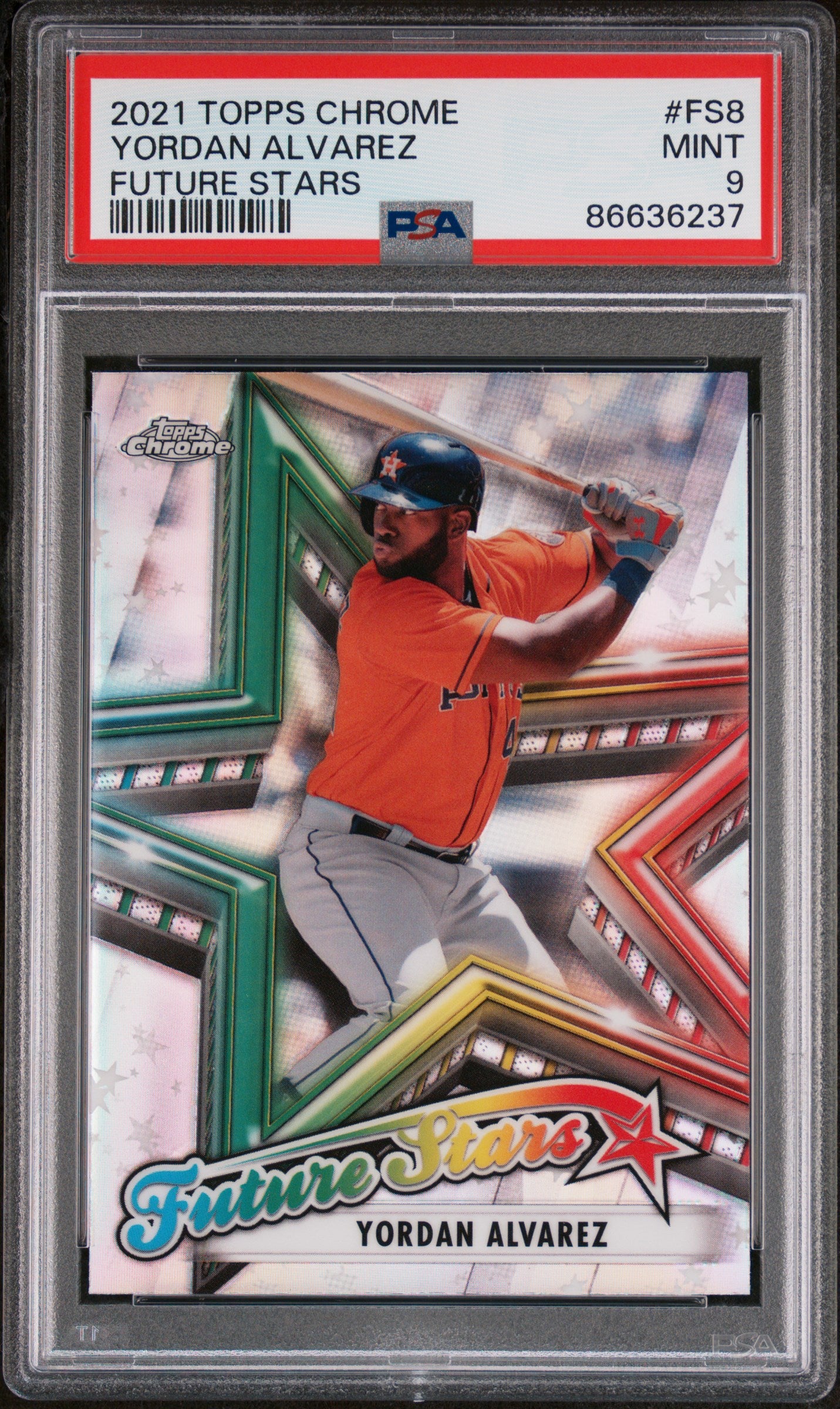 2021 Topps Chrome Future Stars Yordan Alvarez #FS8 PSA 9 Mint Condition - Baseball Trading Card for Collectors & Investors | Perfect for Display, Gifts, and Sports Memorabilia Collections