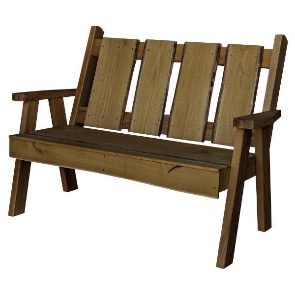 A&L Furniture Blue Mountain Timberland Garden Bench - Outdoor Wooden Bench for Patio, Garden, and Backyard - Weather-Resistant & Durable Seating