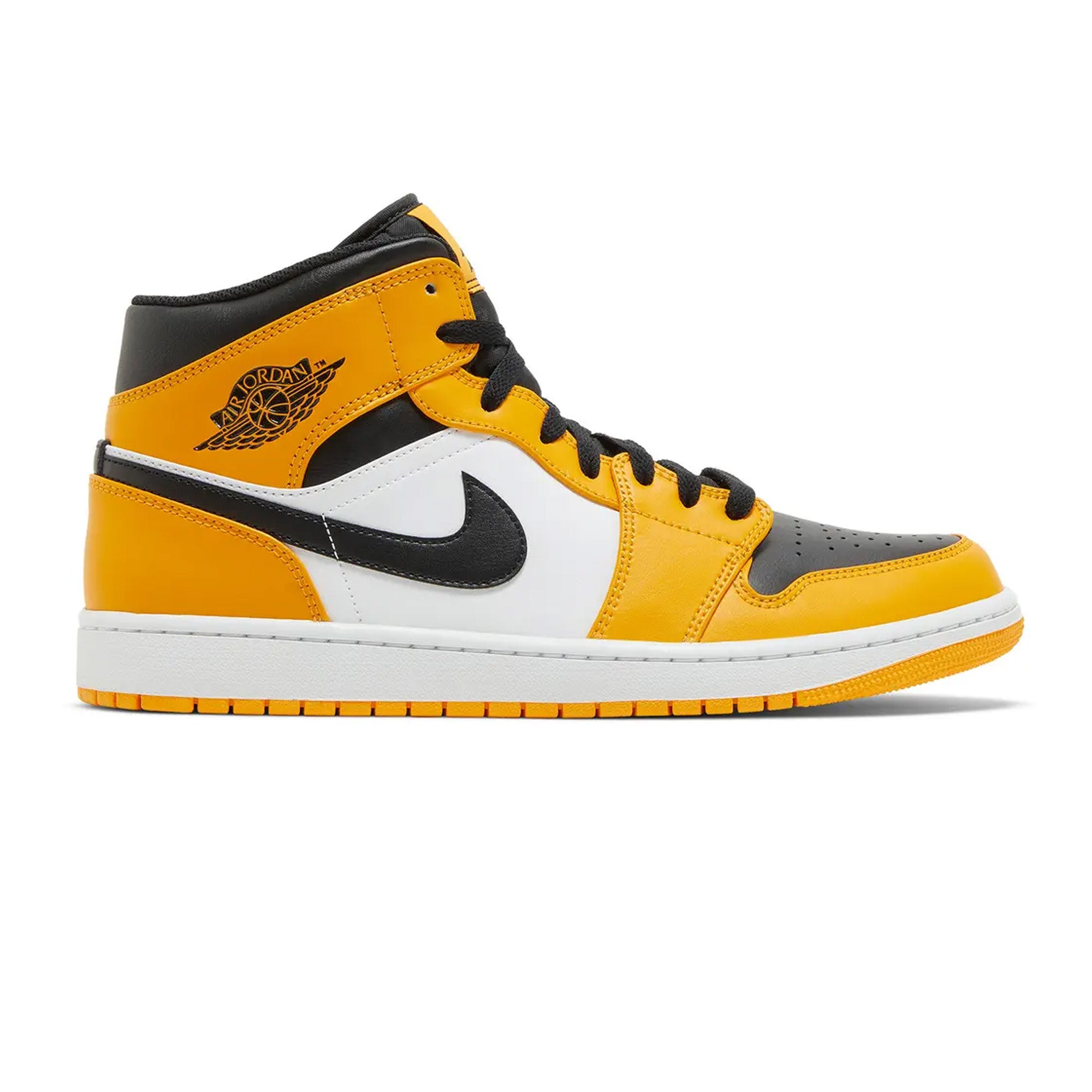 Air Jordan 1 Mid 'Yellow Black White' Sneakers (2022) - Men's Basketball Shoes for Casual Wear & Street Style Fashion