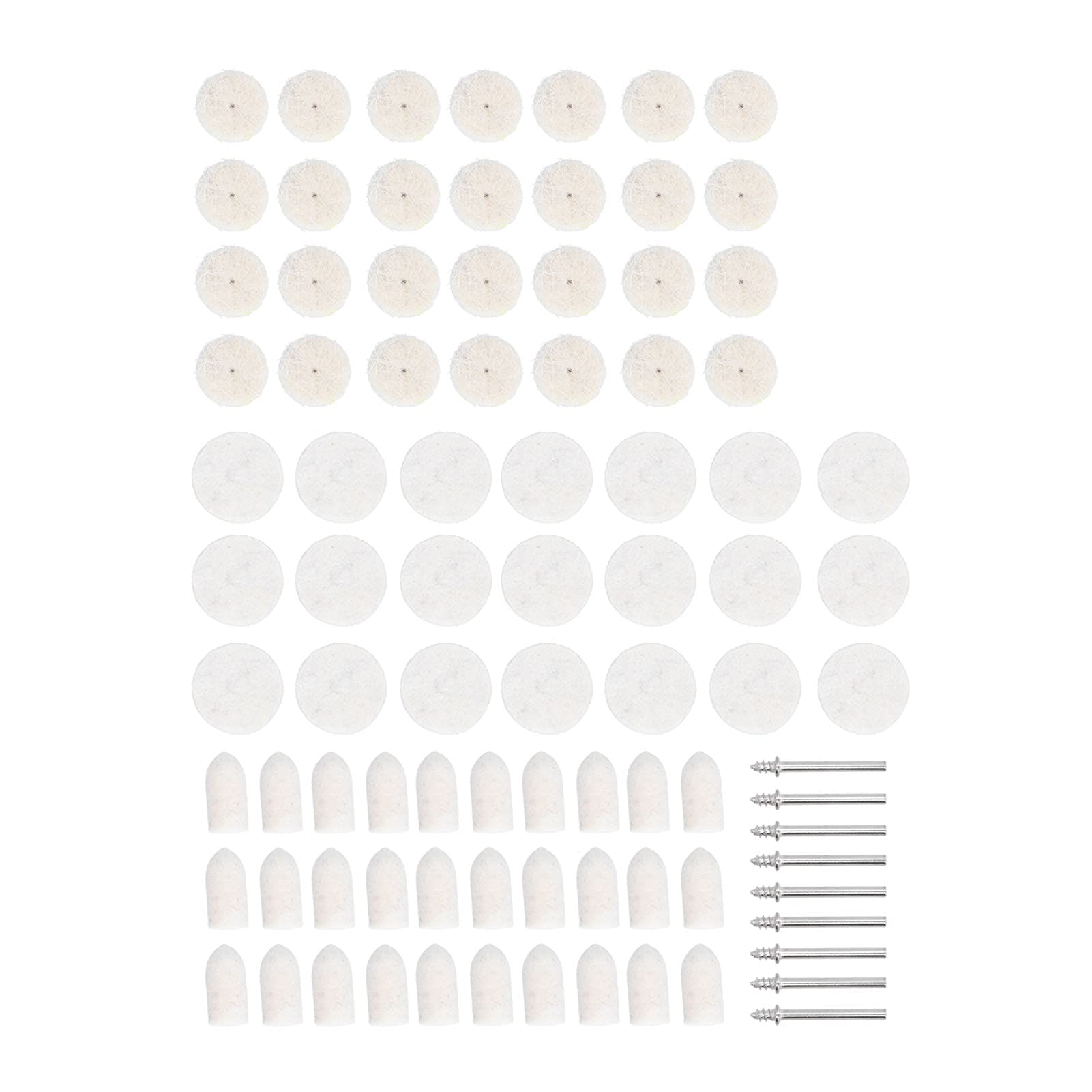 88Pcs Felt Polishing Wheel Kit for Rotary Tools - Wool Felt Pads, Cone Wheels & Axles - Perfect for Metal Polishing, Jewelry Making & DIY Crafts