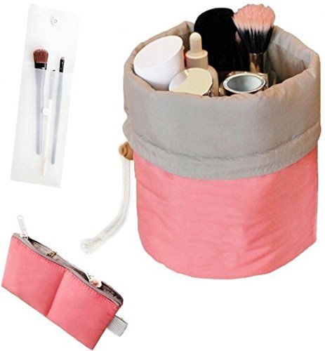 OCTOPUS PRIME Barrel Shaped Cosmetic Pouch - Waterproof Makeup Bag for Travel & Daily Use | Round Cosmetic Case Organizer | Perfect for Toiletries, Brushes & Beauty Essentials