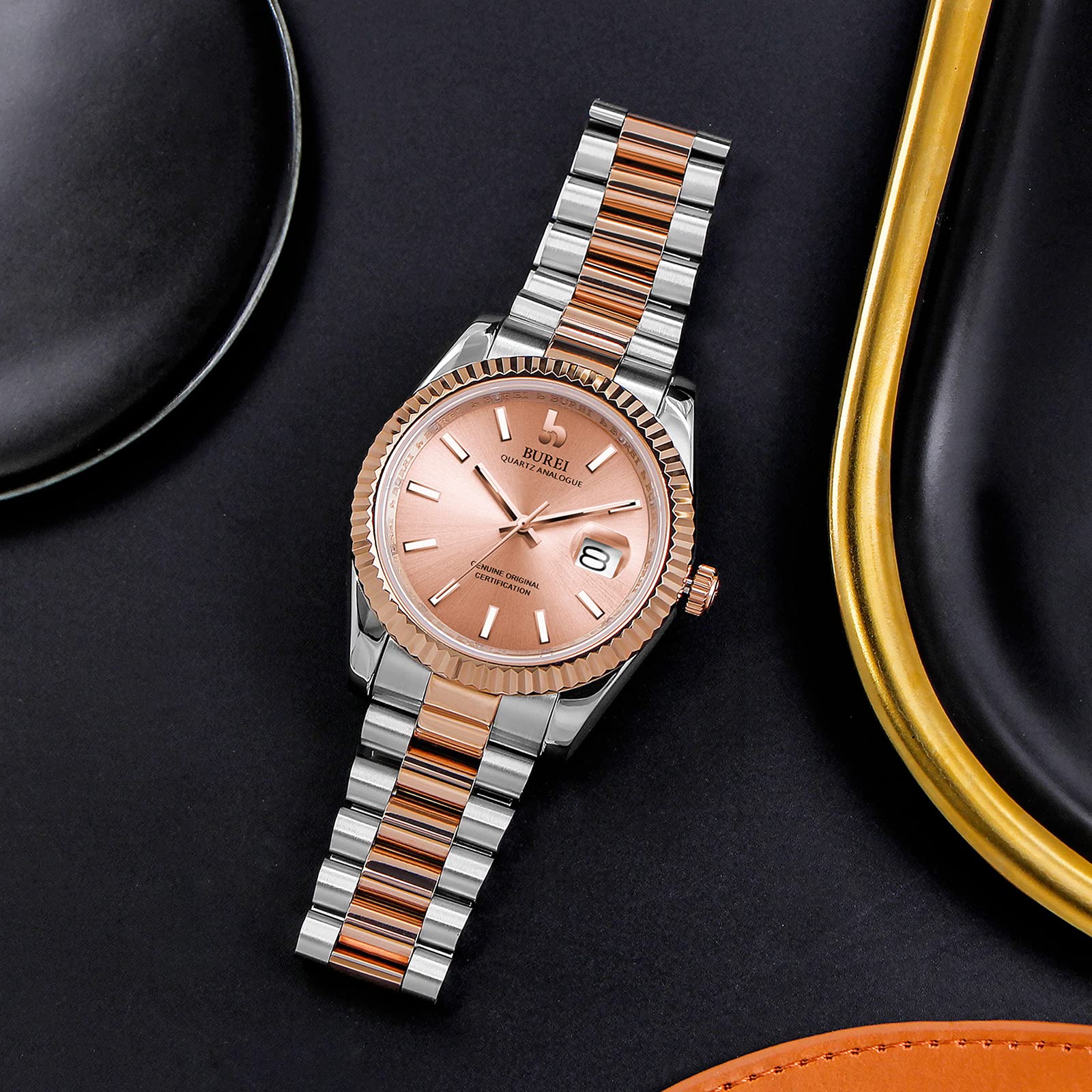 BUREI Luxury Men's Watches - Stainless Steel Analog Business Dress Watch for Men, Waterproof & Fashionable, Perfect Gift for Him - Ideal for Office, Formal Events & Daily Wear