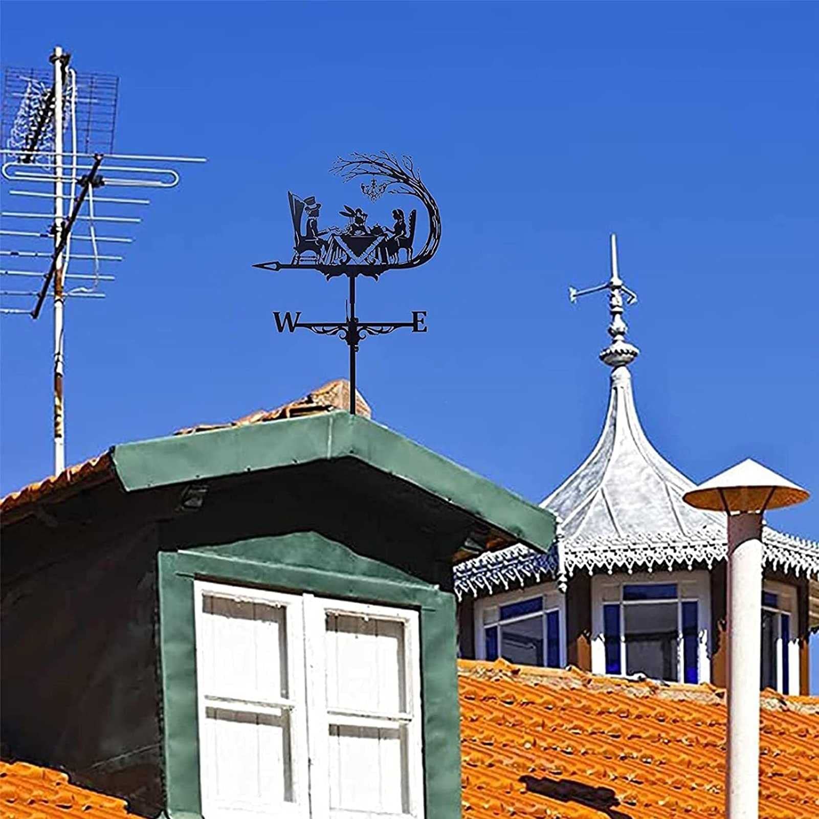 3D Metal Weather Vane with Multi-Position Mounting Bracket - Wind Direction Indicator for Outdoor Garden, Patio & Roof Decor - Perfect for Home, Farmhouse & Coastal Style Decoration