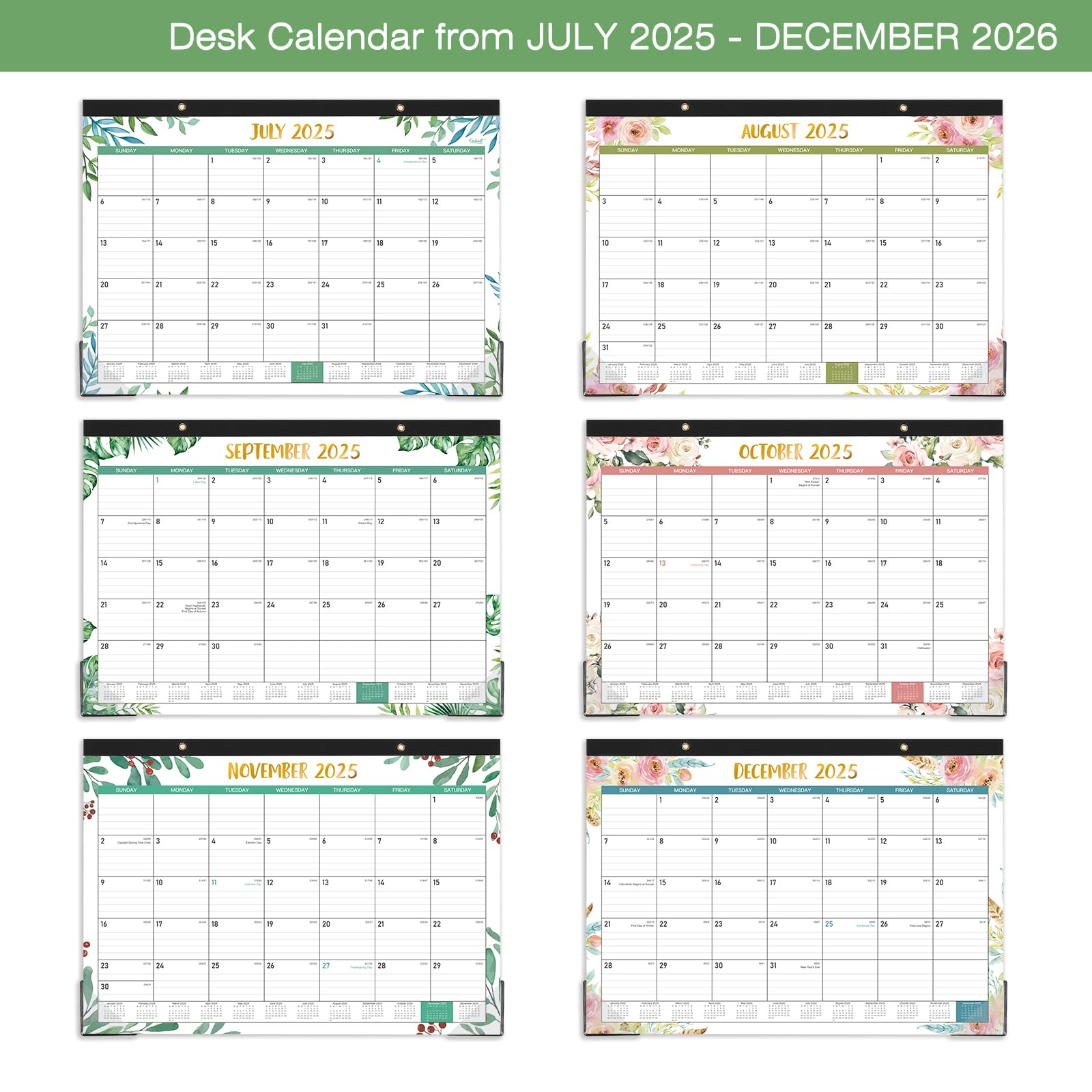 2025-2026 18-Month Desk Calendar | July 2025 to December 2026 | Large 17x12 Inch Planner with Ruled Blocks | Perfect for Office, Home & School Organization