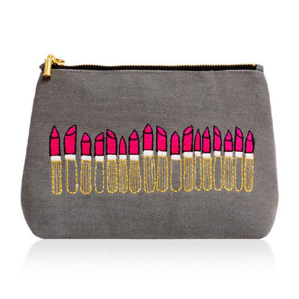 Stylish Grey Makeup Bag for Lipstick & Cosmetics - Perfect for Travel, Home & On-the-Go Organization