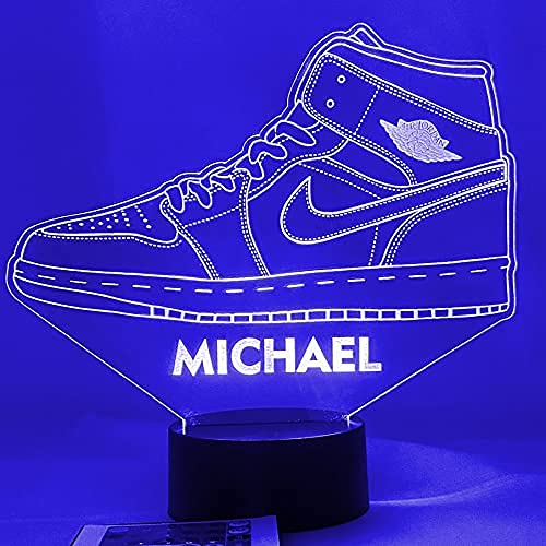 Personalized LED Sneaker Night Light with 16 Color Remote Control - Perfect for Kids' Bedroom, Nursery, or Gift Idea