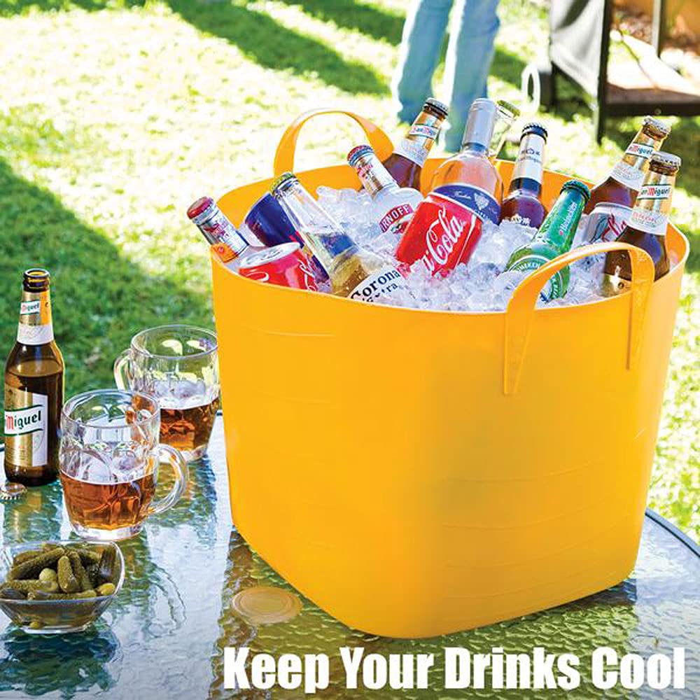 25L/6.6 Gallon Flexible Plastic Storage Bins with Handles - 12 Pack Black Collapsible Tote Baskets for Home Organization, Laundry, Pantry & Closet Storage - Durable Multi-Purpose Container for Kitchen, Bathroom & Garage