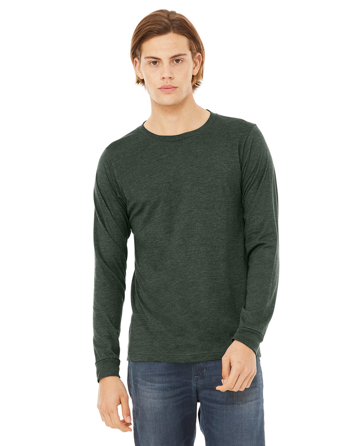 Bella + Canvas 3501CVC Unisex Long Sleeve T-Shirt - Soft CVC Jersey Crew Neck Tee for Men & Women - Perfect for Casual Wear, Layering & Work Uniforms