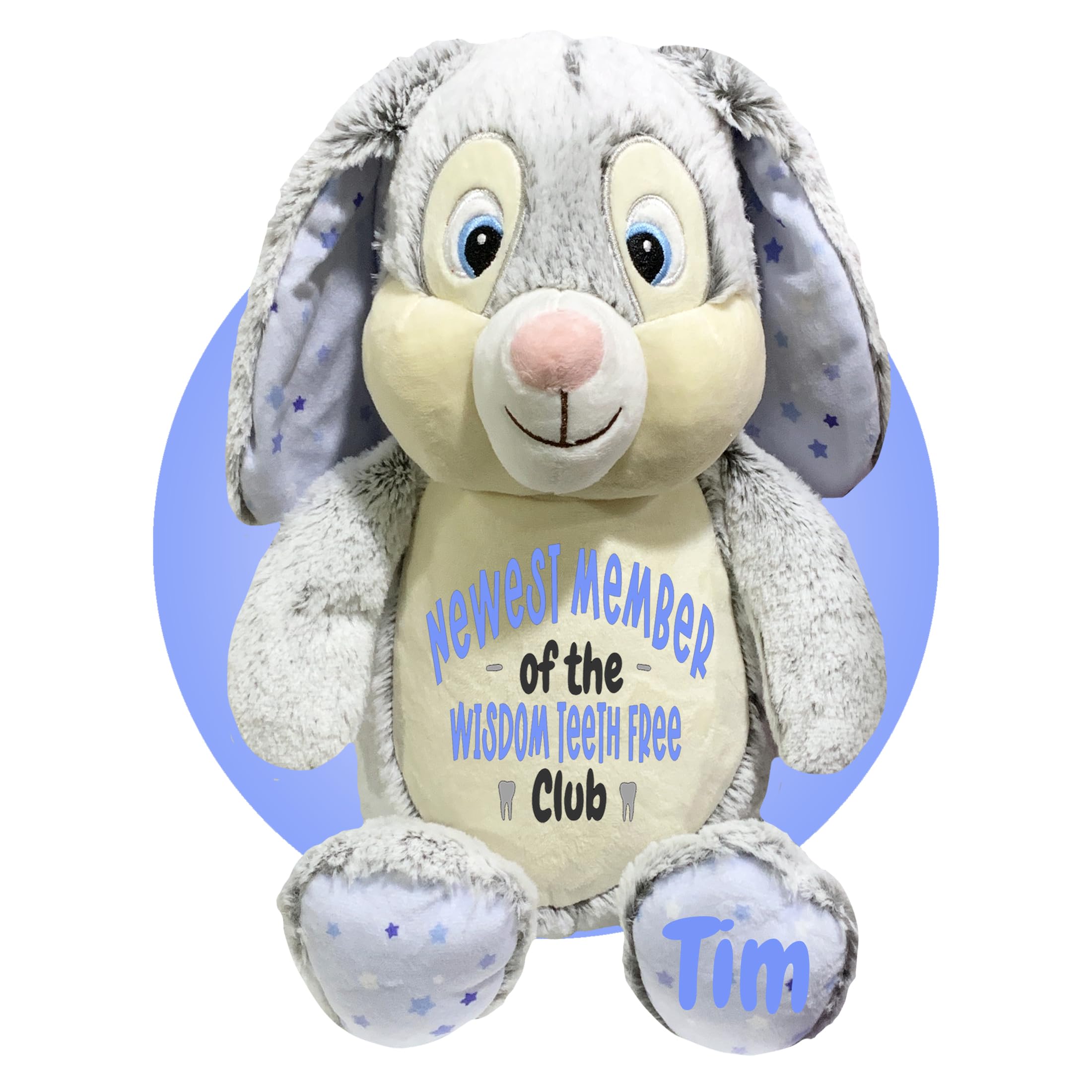 Wisdom Teeth Recovery Gifts for Kids - Personalized Get Well Soon Gift Basket for Wisdom Tooth Removal Surgery - Comforting Plush Toy & Care Package by Kikilishop (Blue Starry Bunny) - Perfect Post-Surgery Comfort Gift for Teens & Children