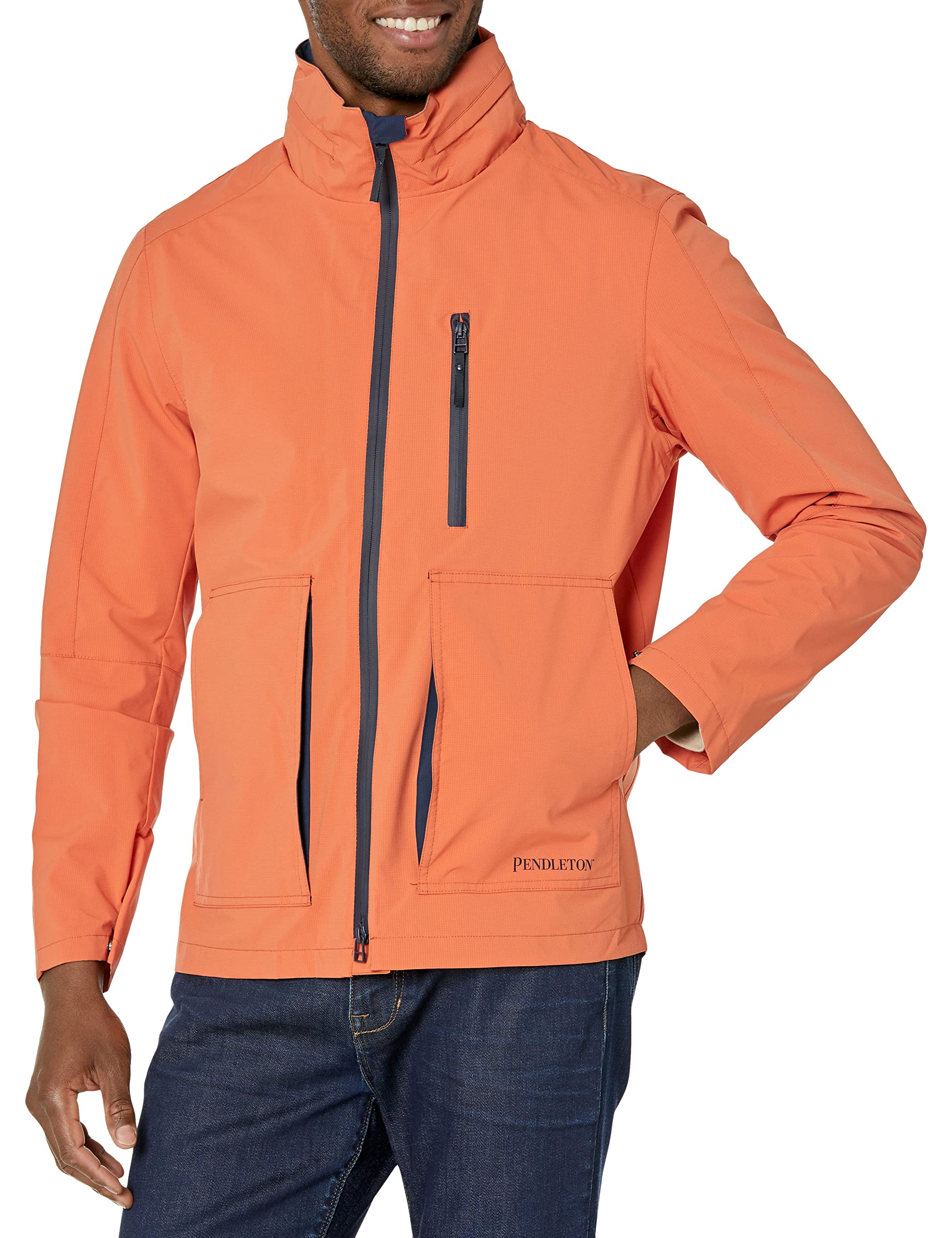 PENDLETON Men's Outdoor Windbreaker Jacket - Lightweight Water-Resistant Zip-Up Hoodie for Hiking, Camping & Travel