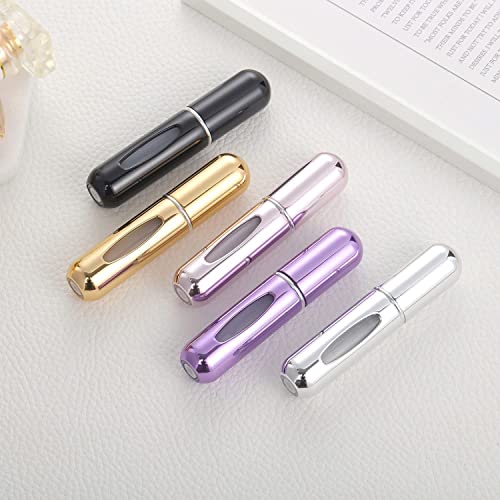 Flobiz 5ml Mini Refillable Perfume Atomizer Bottle - Portable Travel Perfume Sprayer for Women & Men, Leak-Proof Scent Pump Case for Purse, Gym Bag, Office & Vacation (1 Pack)