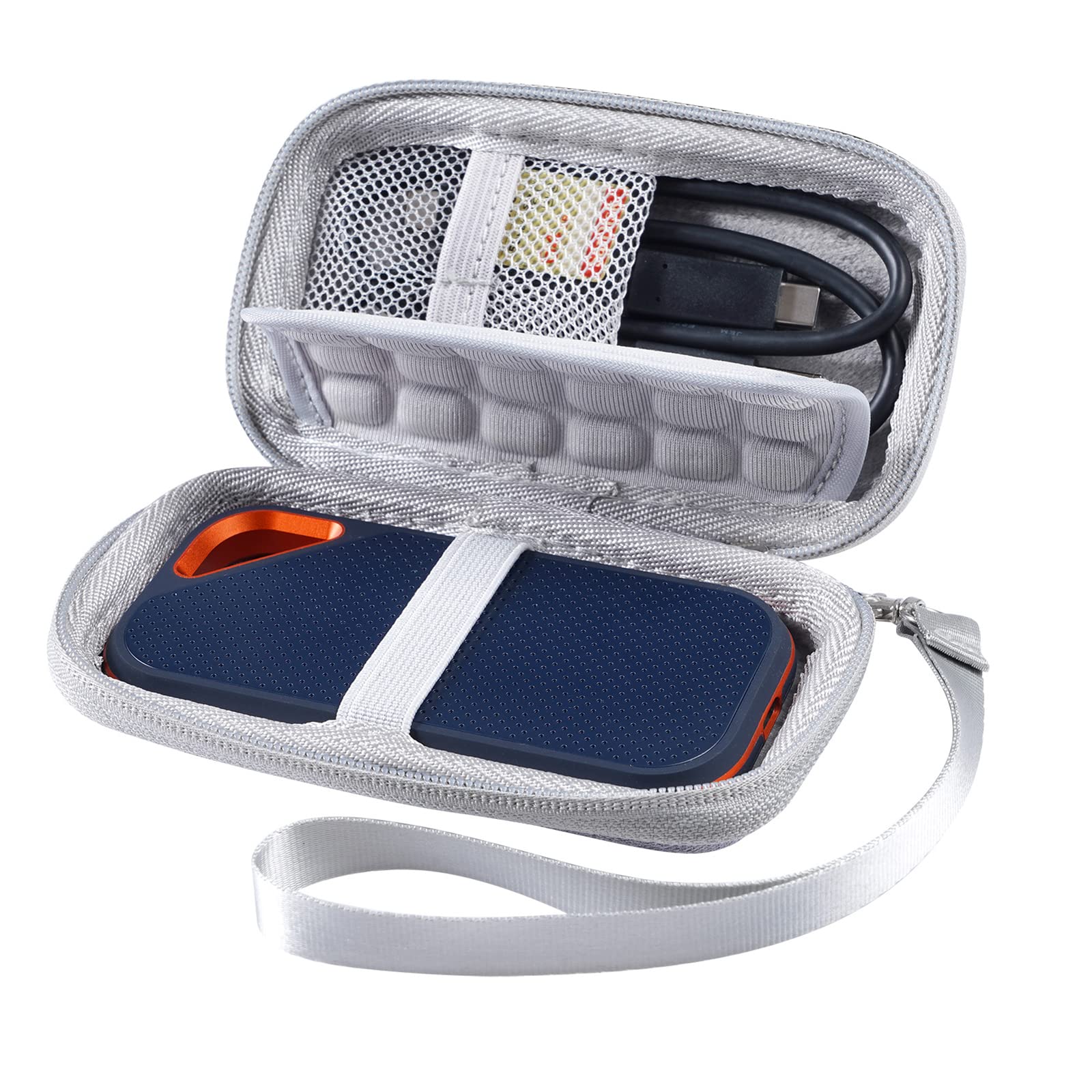 WELLDOER EVA Hard Carrying Case for Small Hard Drives & SSD - Portable Protective Storage with Strap, Shockproof Shell for E81 SSD, External HDD - Perfect for Travel, Office & Data Backup Protection