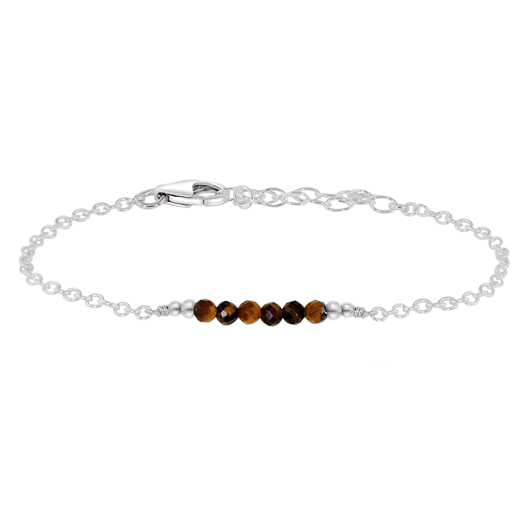 Sparkling Tiger's Eye Gemstone Faceted Bead Bar Bracelet for Women - Natural Healing Crystal Jewelry for Protection, Confidence & Good Luck - Perfect for Meditation, Yoga & Spiritual Gifts