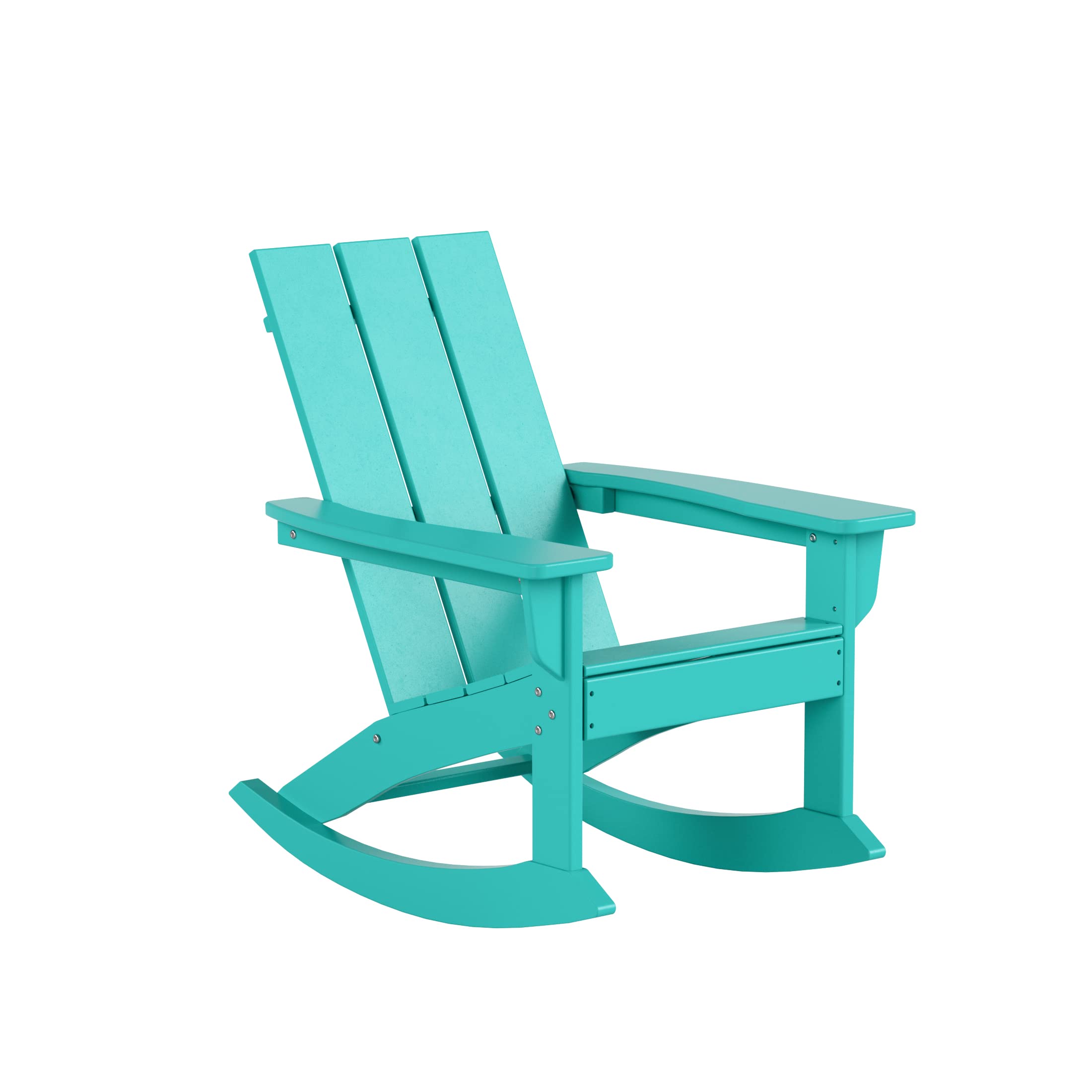 **WO Home Furniture Modern Outdoor HDPE Patio Rocking Chair – UV & Weather Resistant, Turquoise – Perfect for Garden, Porch, or Backyard Relaxation**