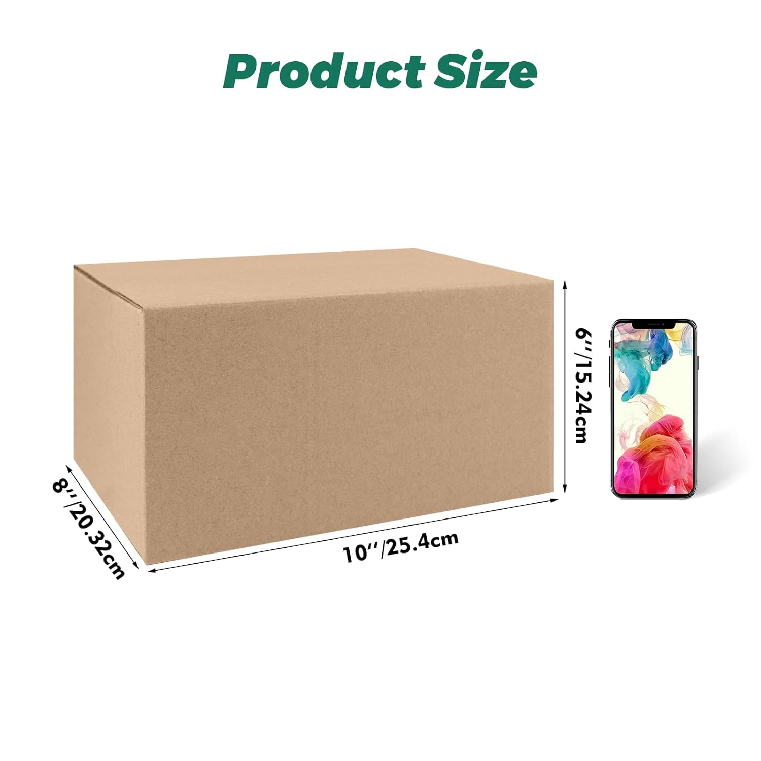 10x8x6 Inches Corrugated Cardboard Shipping Boxes - 25 Pack Kraft Moving & Mailing Boxes for Small Business | Perfect for E-commerce, Storage & Home Organization