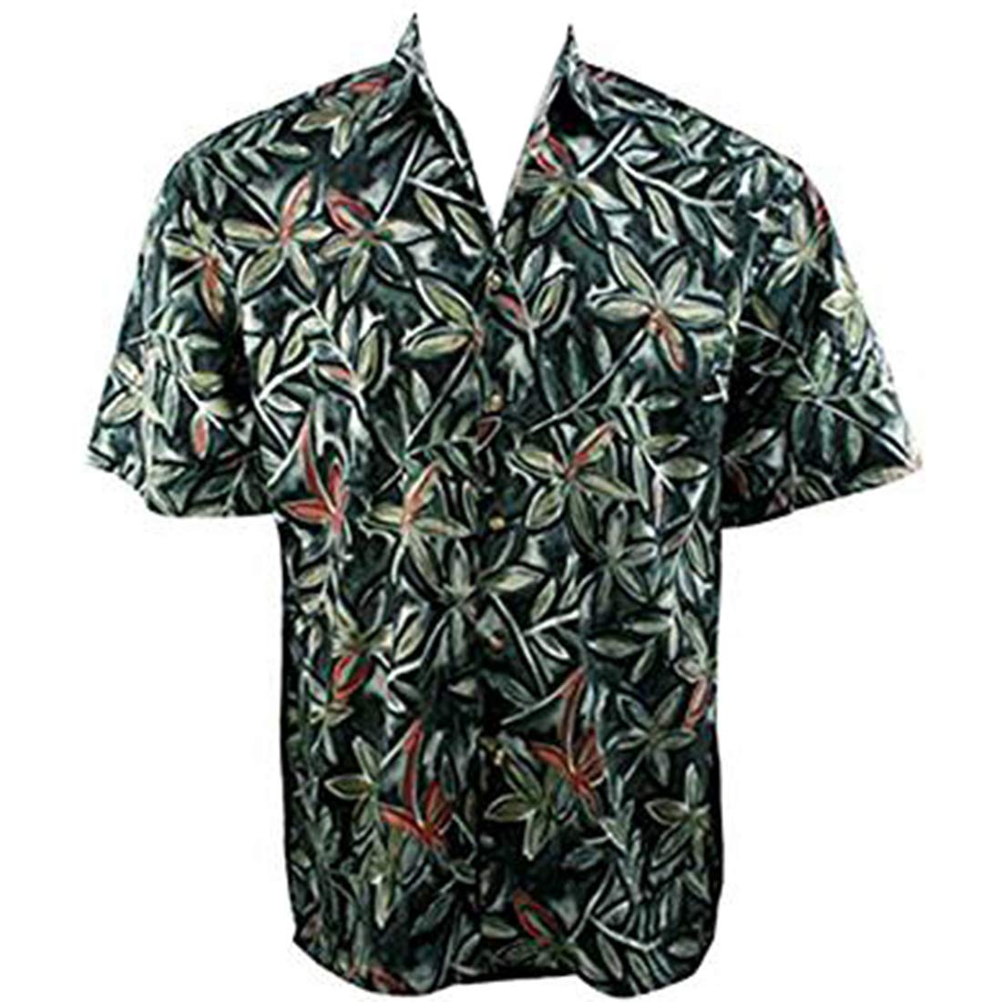 Bamboo Cay Shadow Flowers Tropical Lightweight Cotton Men's Shirt - Breathable Casual Hawaiian Shirt for Beach Vacation & Summer Outfits