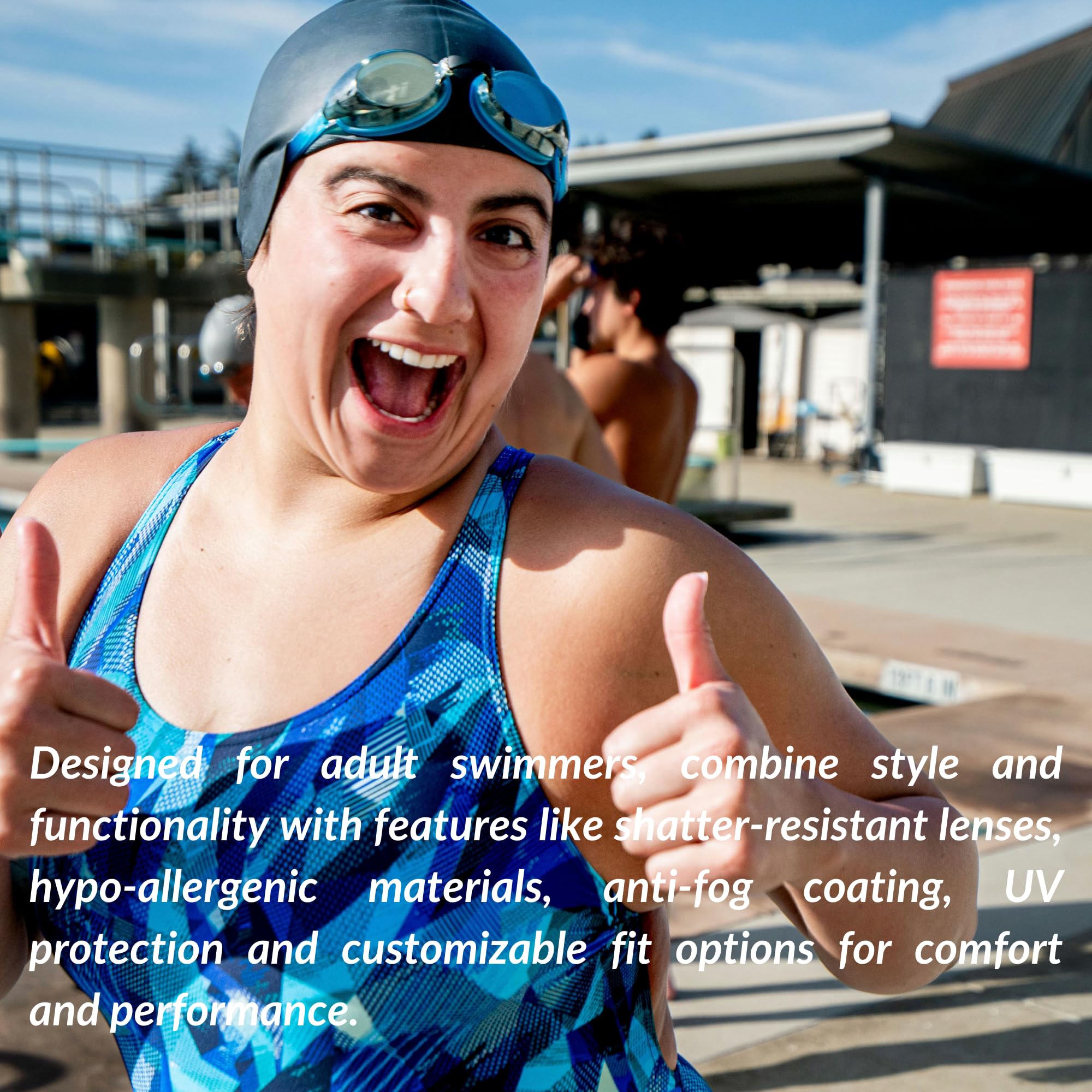 **Sporti Unisex Adult Swimming Goggles – Anti-Fog, UV Protection, Shatter-Resistant Swim Goggles for Men & Women (Mirror/Non-Mirror Lens) – Perfect for Pool, Lap Swimming & Triathlon Training**
