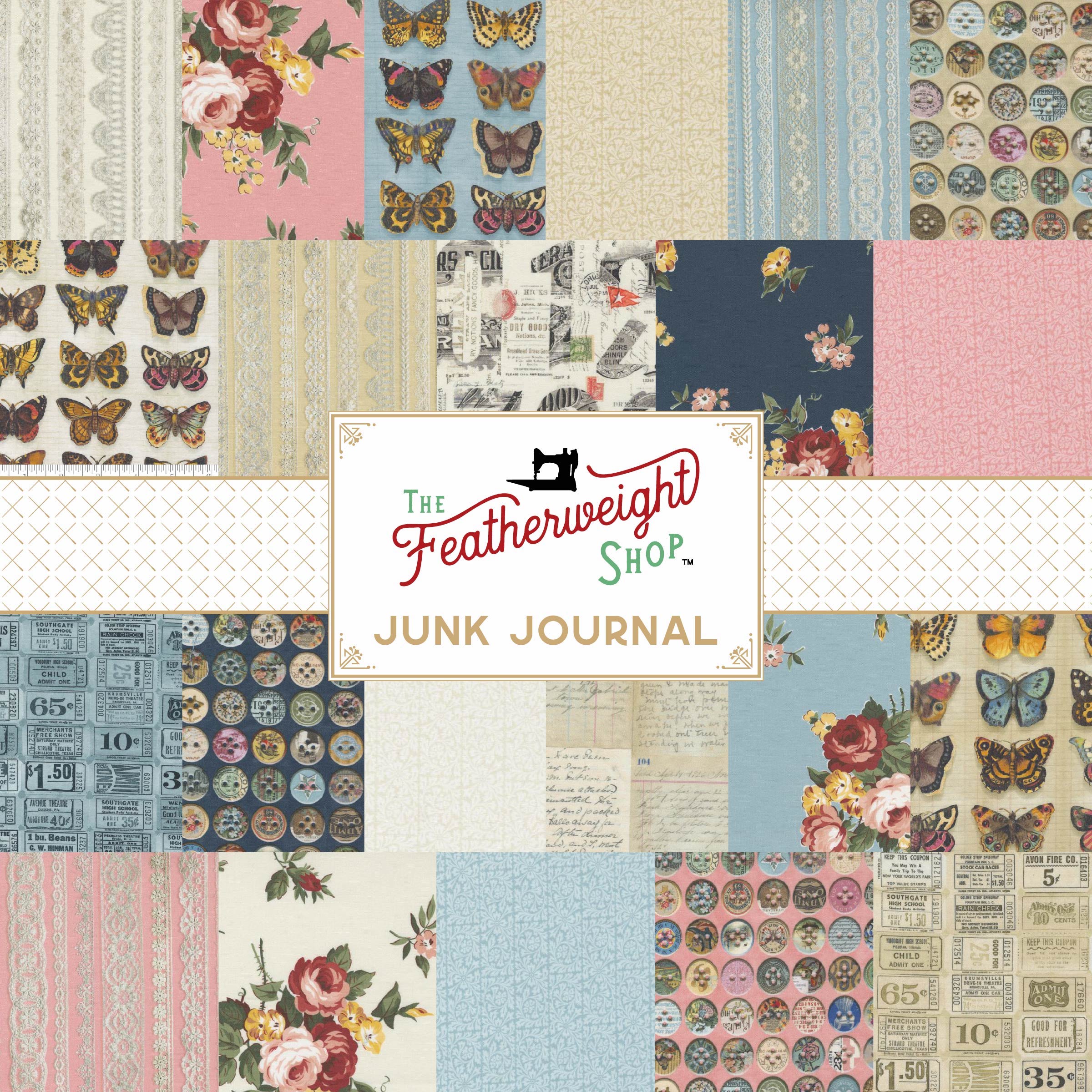 Cathe Holden Fabric Charm Pack - Premium Scrapbooking Material for Junk Journals, DIY Crafts, and Memory Keeping Projects | Perfect for Handmade Cards, Collages, and Creative Scrapbooking
