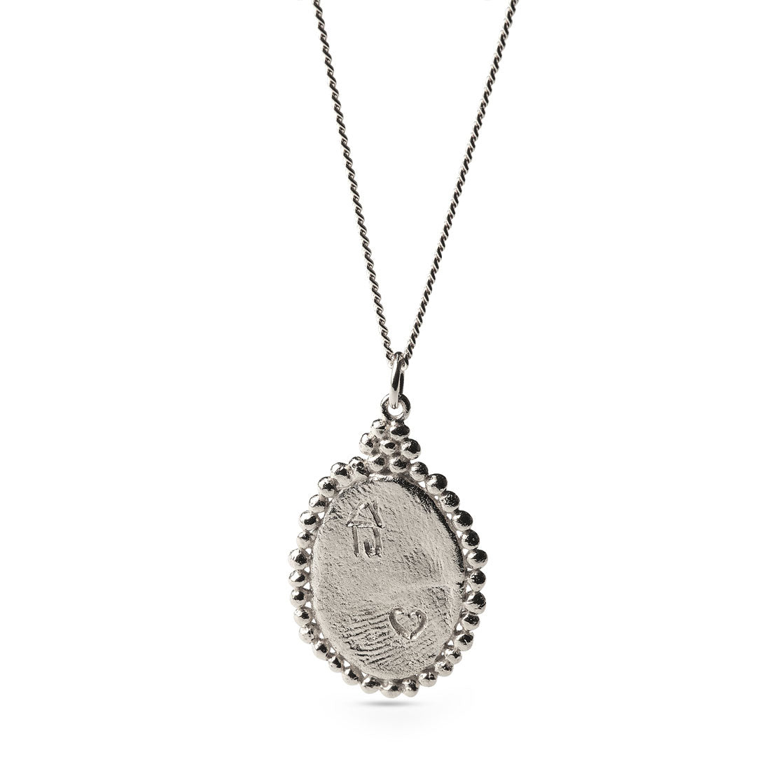 50cm Silver Heart Pendant Necklace for Women - Elegant Floral House Charm Jewelry Gift for Valentine's Day, Anniversary & Special Occasions