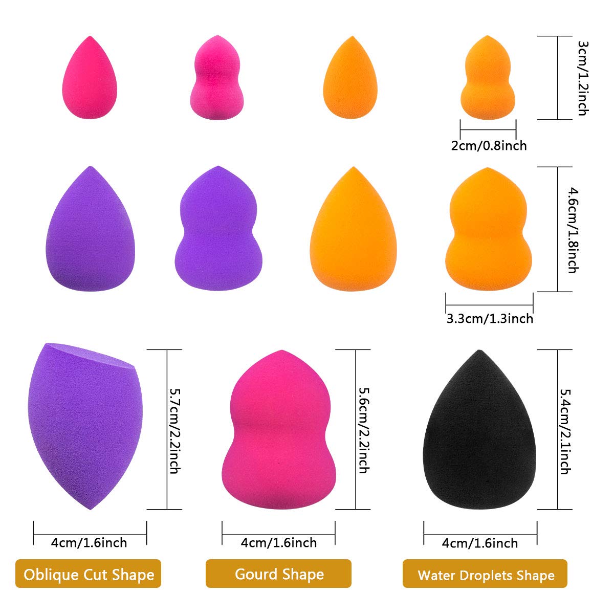 11pcs Makeup Sponge Blender Set - Beauty Blender for Flawless Foundation Application with Liquid, Cream & Powder | Multi-Colored Cosmetic Puff Applicators | Perfect for Daily Makeup, Contouring & Professional Makeup Artists