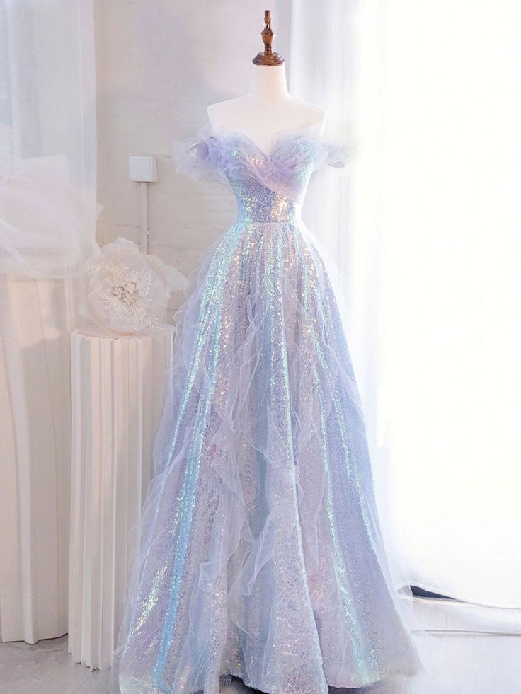 Lilac Off-The-Shoulder A-Line Tulle Prom Dress for Women - Elegant Birthday Party Gown J3329 | Perfect for Homecoming, Quinceañera, Wedding Guest & Special Occasions