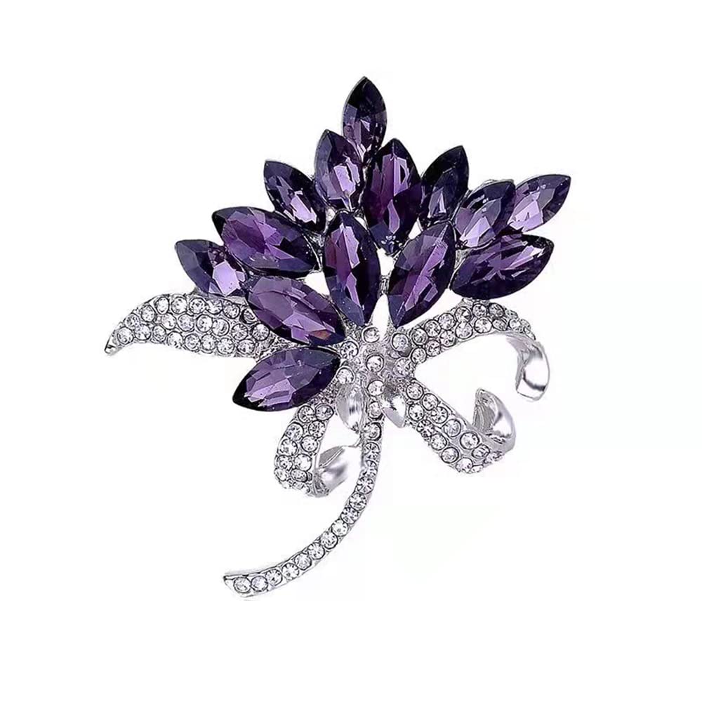 Elegant Floral Crystal Rhinestone Brooch Pin for Women - YEFUNLIY Fashion Jewelry for Weddings, Bouquets, Dresses & Special Occasions