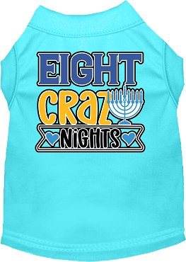 Eight Crazy Nights Screen Print Dog Shirt - Funny Christmas Pet Apparel in Multiple Colors - Perfect for Holiday Parties & Festive Pet Photos