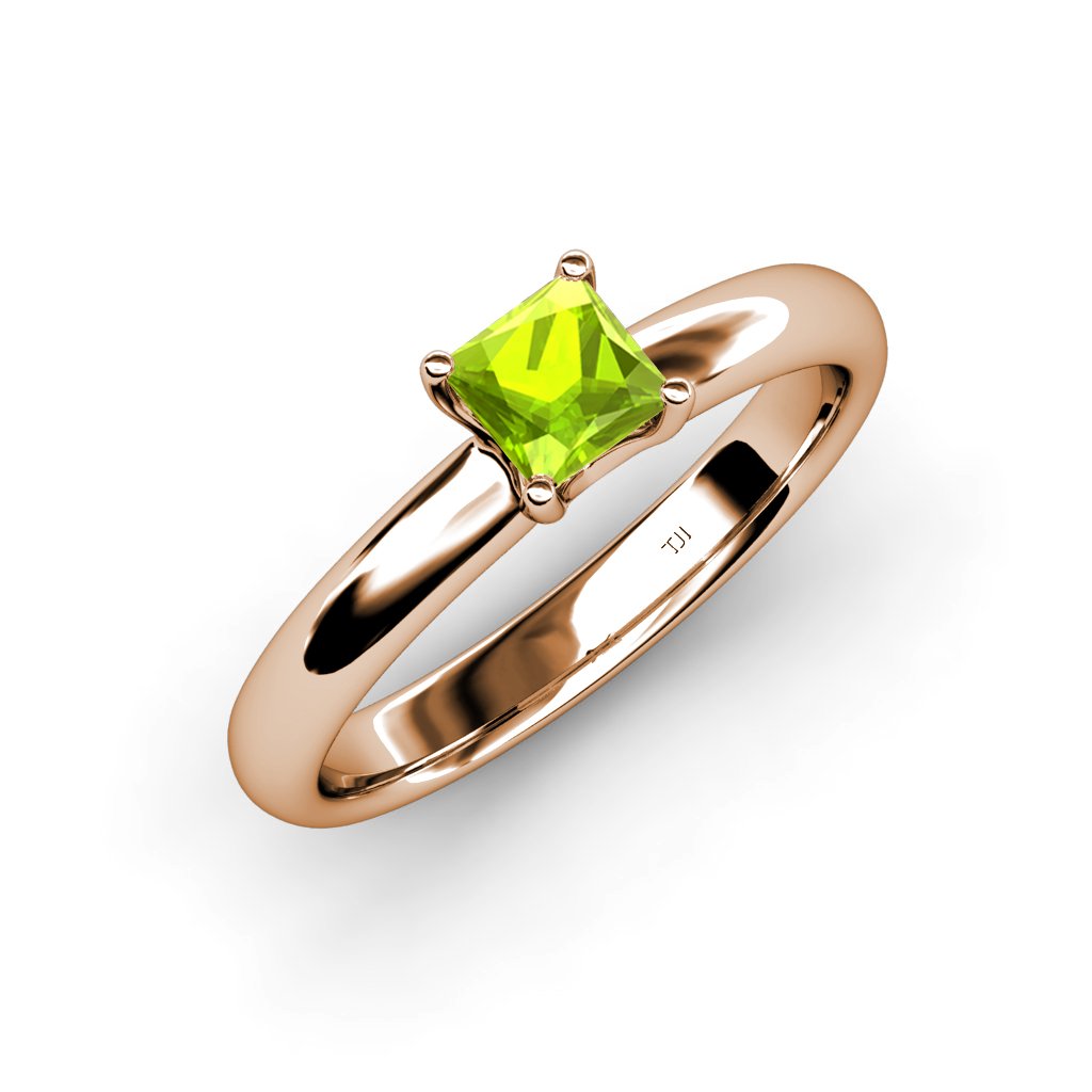 0.95 Carat Peridot Solitaire Ring in 14K Rose Gold - Dainty Birthstone Jewelry for Women, Perfect for August Birthdays, Anniversaries & Everyday Elegance
