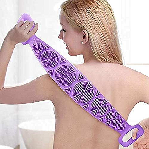 UCRAVO Double-Sided Silicone Body Scrubber Belt - Exfoliating Shower Scrubber for Deep Cleansing, Replaces Bath Towel - Perfect for Spa, Bath & Shower Exfoliation - Durable & Hygienic Skin Care Essential