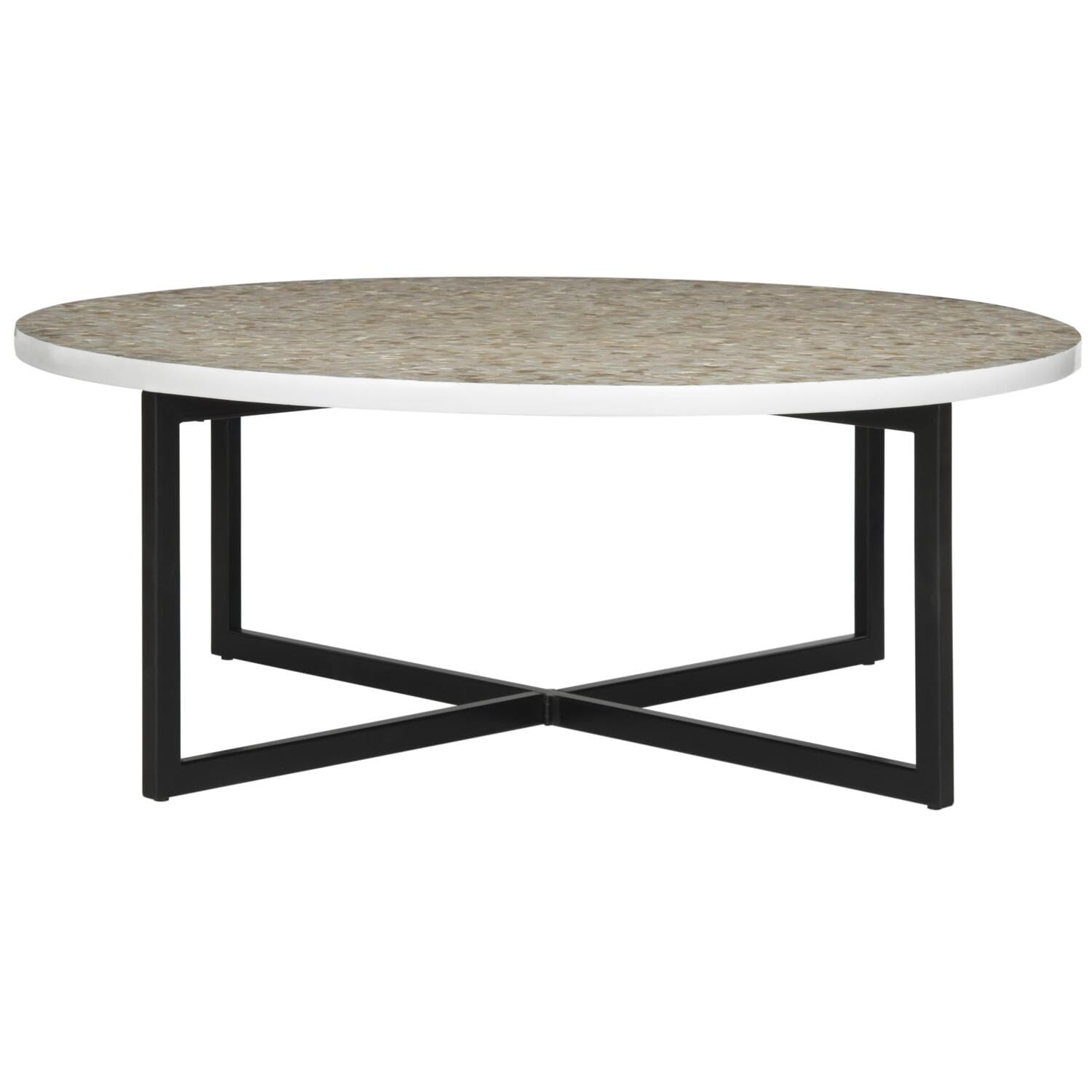 SAFAVIEH Home Collection Cheyenne Blue & White Coffee Table - Modern Living Room Centerpiece for Small Spaces & Apartment Decor