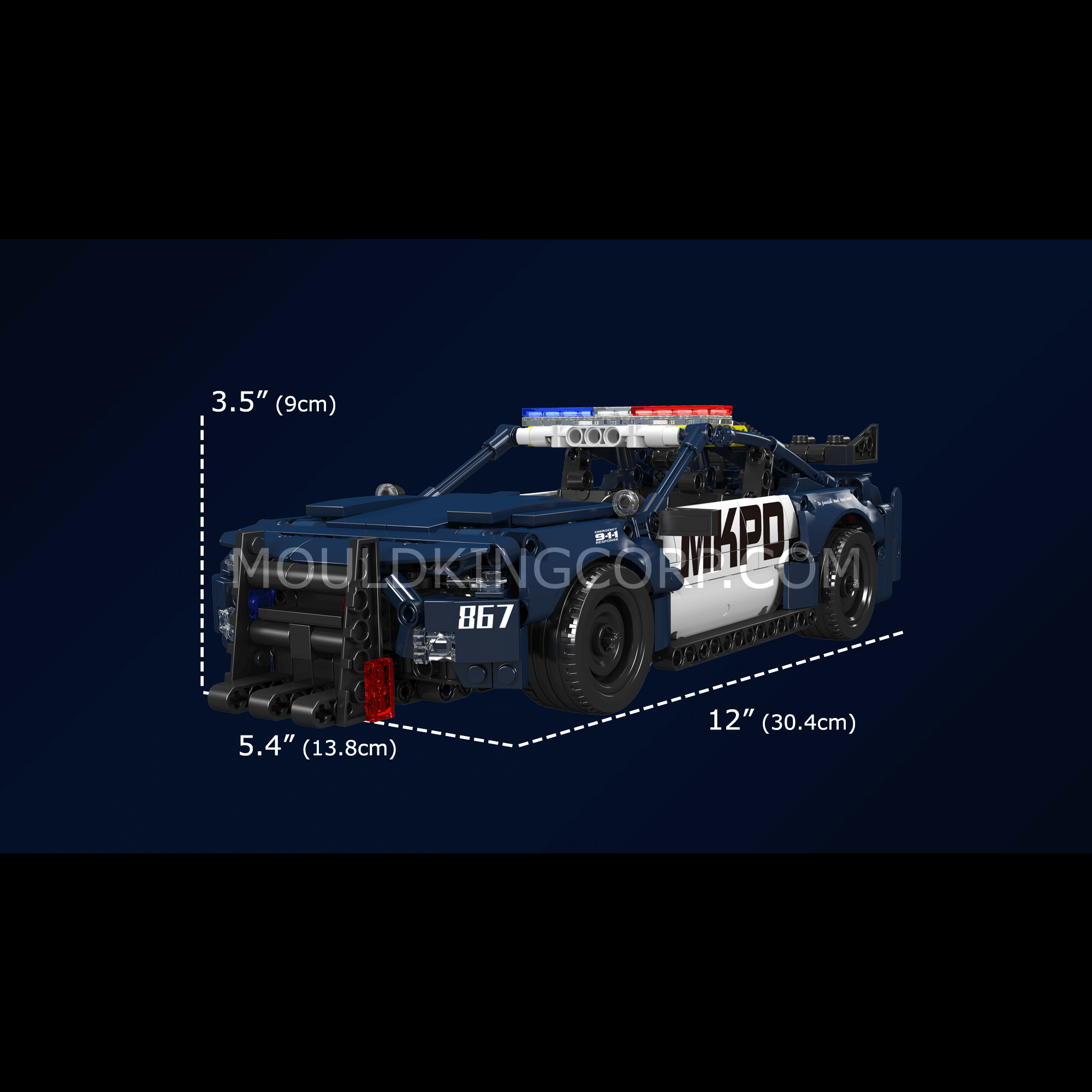 Mould King 15073 Mustang Police Car Building Blocks Set - 786 PCS Model Kit for Adults & Kids | Perfect for Collectors, Gifts, and Creative Play