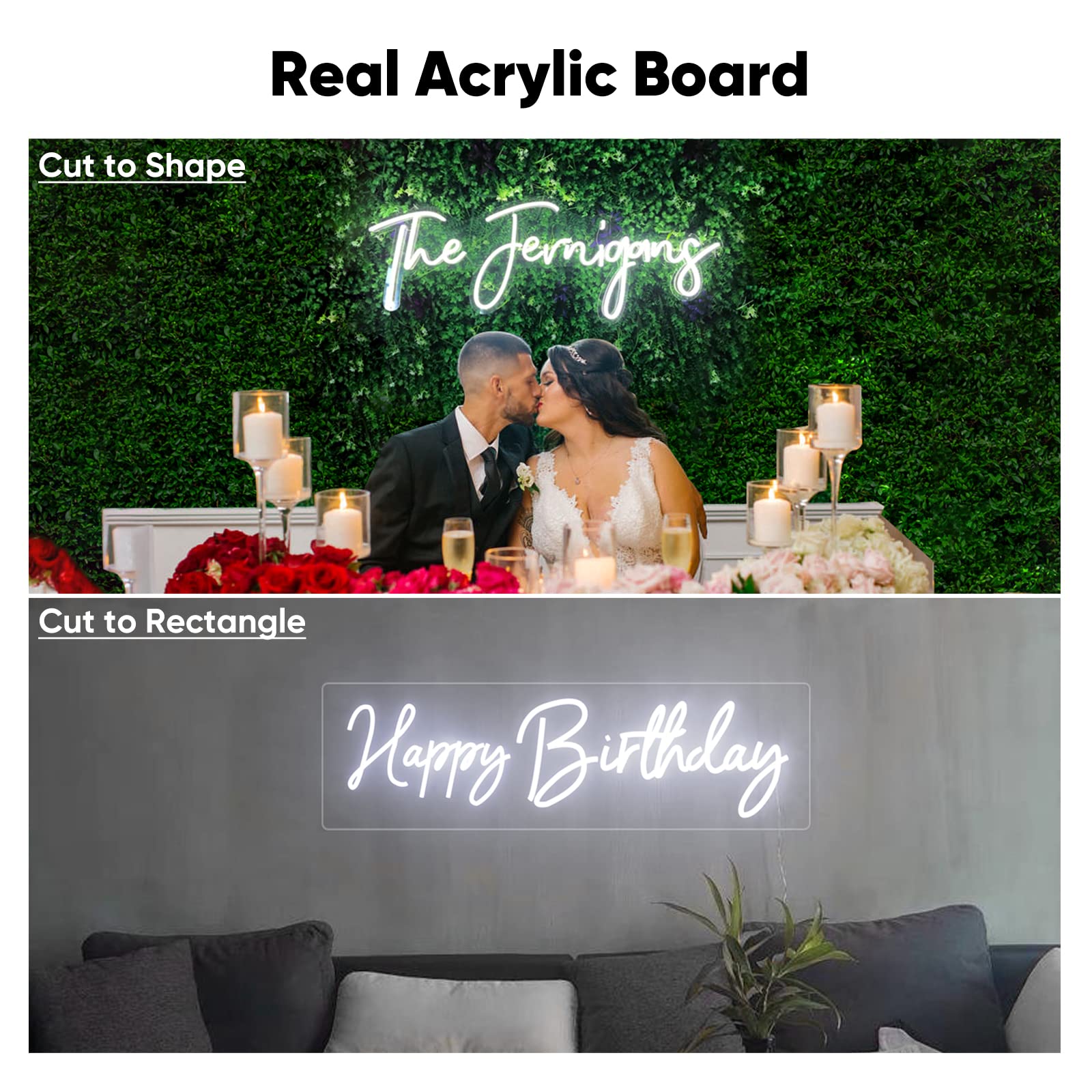Custom Neon Signs for Wall - Dimmable LED Name Lights for Wedding, Shop & Bedroom Decor