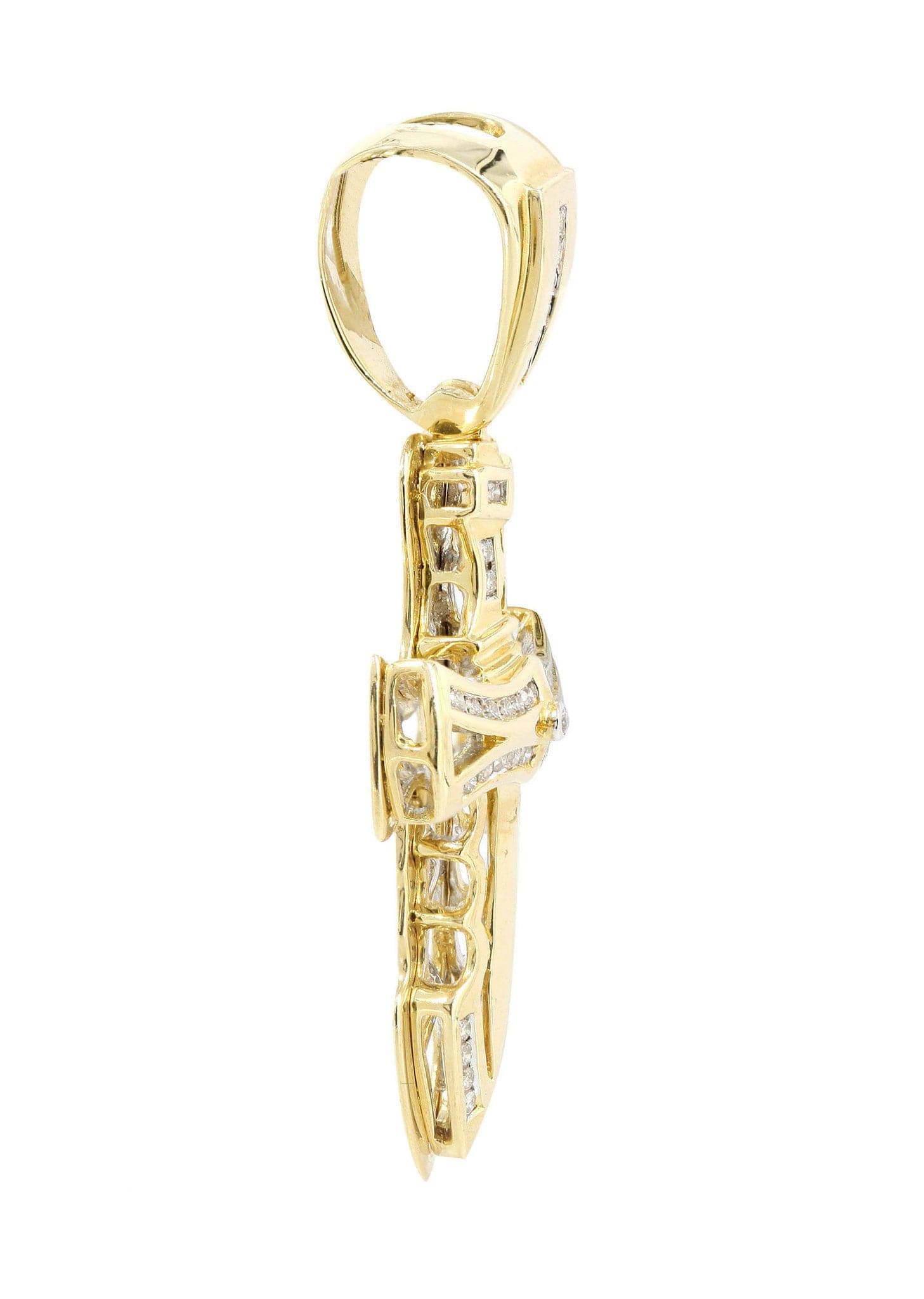 0.32 Carat Diamond Cross Pendant Necklace - 8.32 Grams Solid Gold Religious Jewelry for Women & Men - Perfect for Baptism, First Communion, Confirmation & Everyday Wear