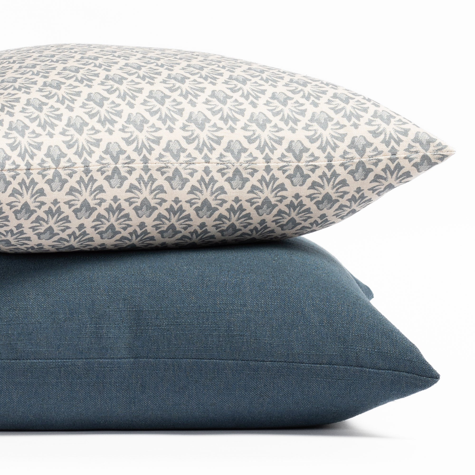 Calli 20x20 Decorative Throw Pillow Cover - Soft Cotton Linen Blend - Indigo Blue Cushion for Sofa, Bed & Home Decor - Perfect for Living Room, Bedroom & Dorm