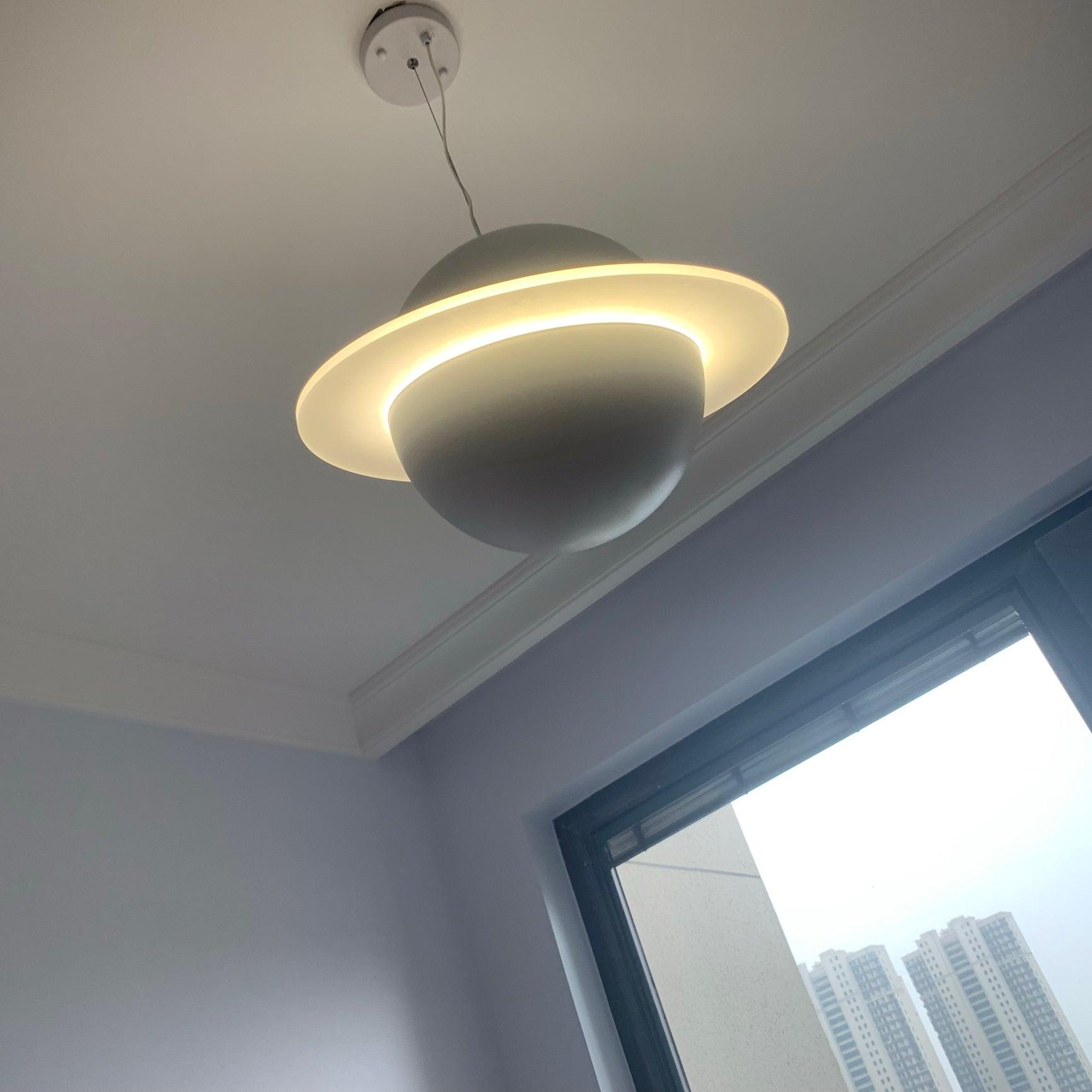 Jupiter Ring Pendant Light - Modern LED Ceiling Fixture for Kitchen Island, Dining Room & Bedroom Lighting | Dimmable Hanging Chandelier with Adjustable Height