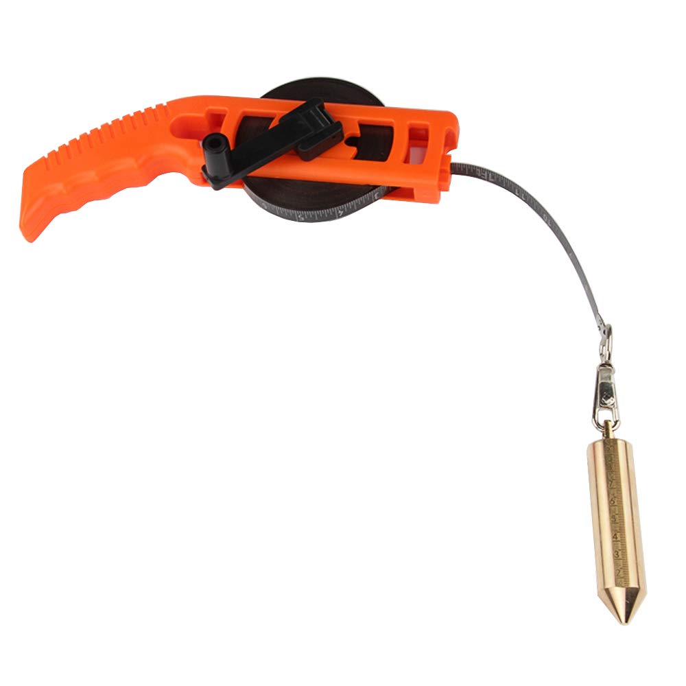 Explosion-Proof Oil Tank Gauging Tape - 10M/33Ft Handheld Carbon Steel Measuring Tape with Copper Plumb Bob for Petroleum Storage & Industrial Use