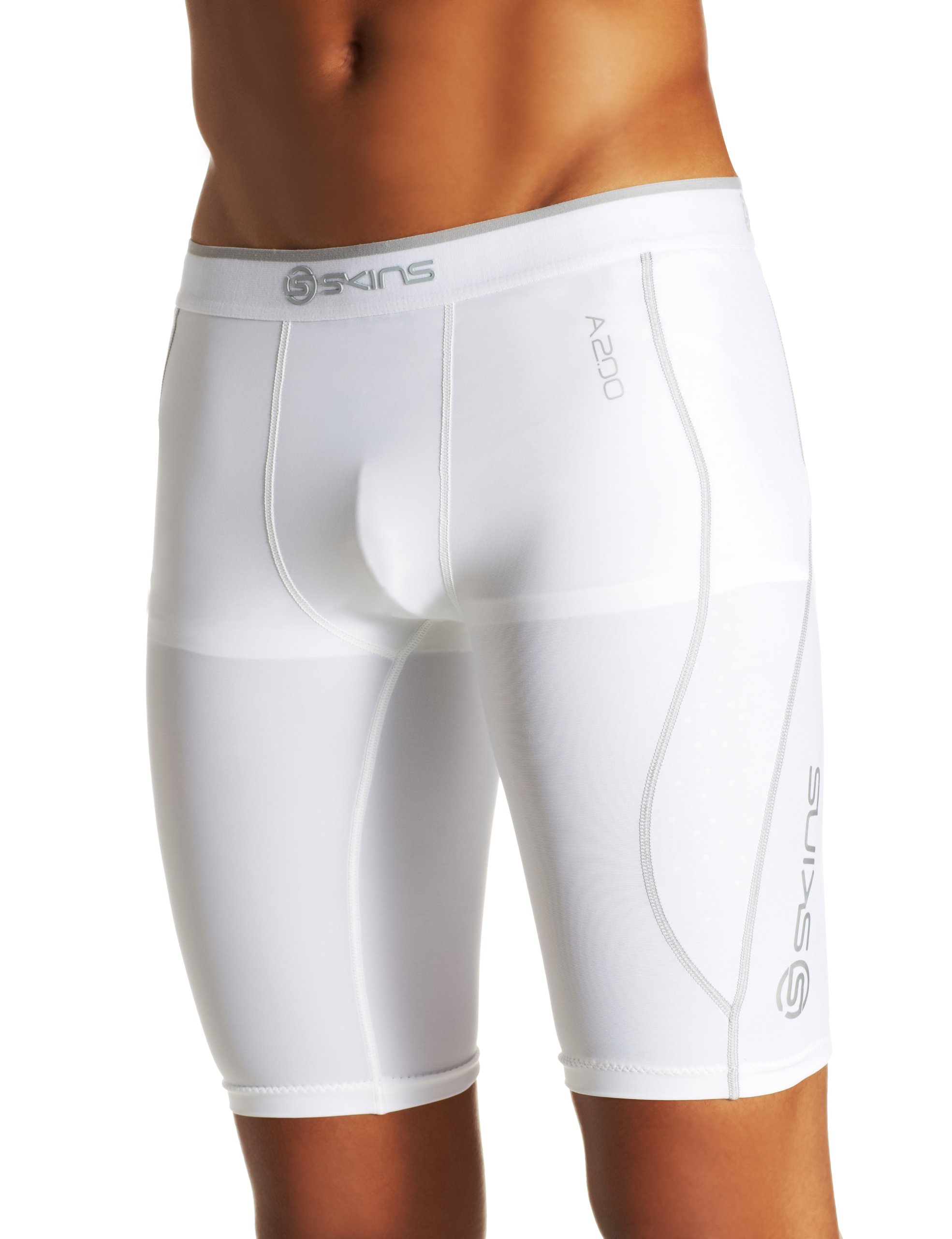 Skins A200 Men's Compression Half Tights - High Performance Workout & Running Base Layer for Athletes | Moisture-Wicking, Muscle Support & Recovery | Ideal for Gym, Marathon & Sports Training