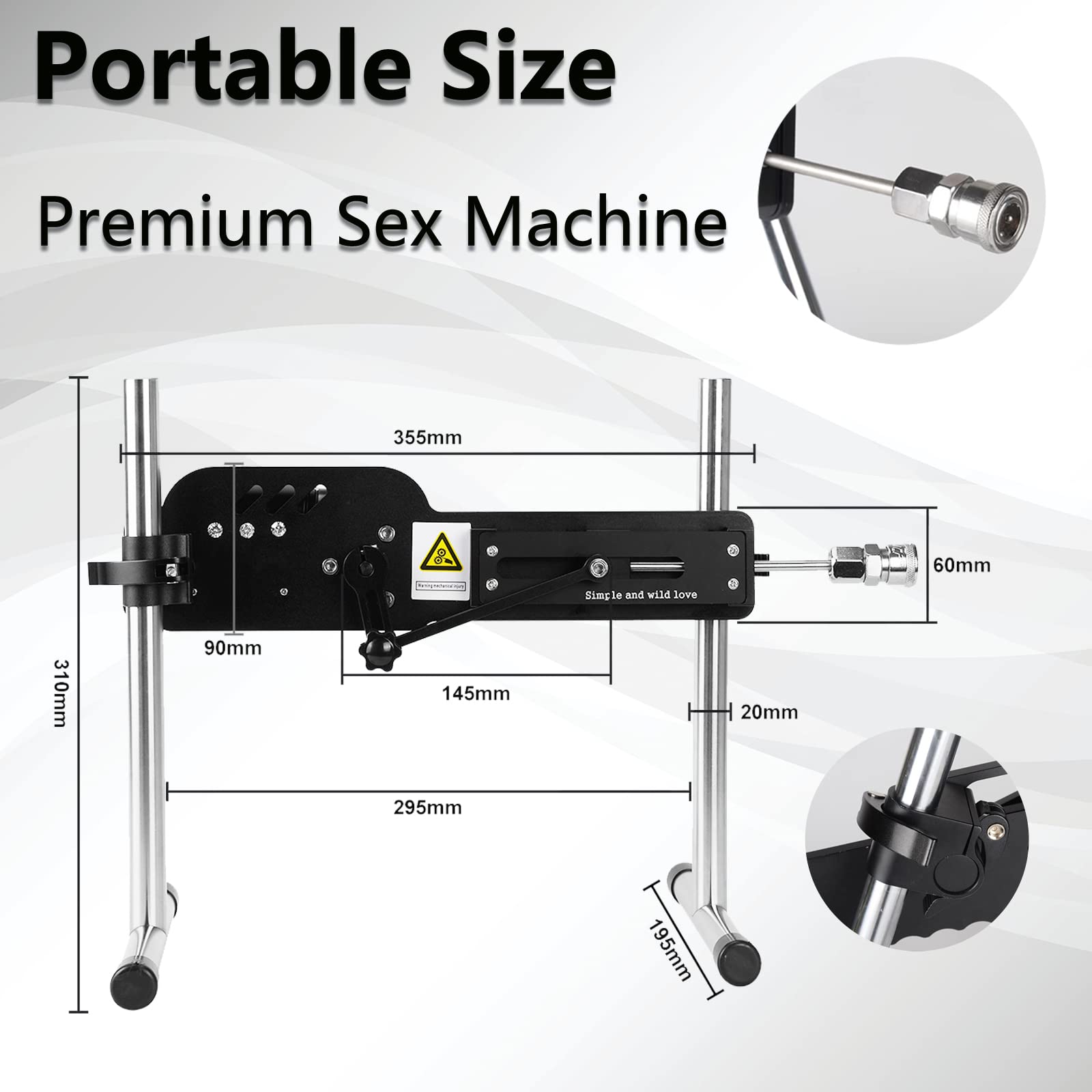 Powerful Thrusting Sex Machine with APP & Remote Control - Adjustable Automatic Dildo Love Toy for Women & Men (4 Attachments Included) - Perfect for Couples Play, Solo Pleasure & BDSM Exploration
