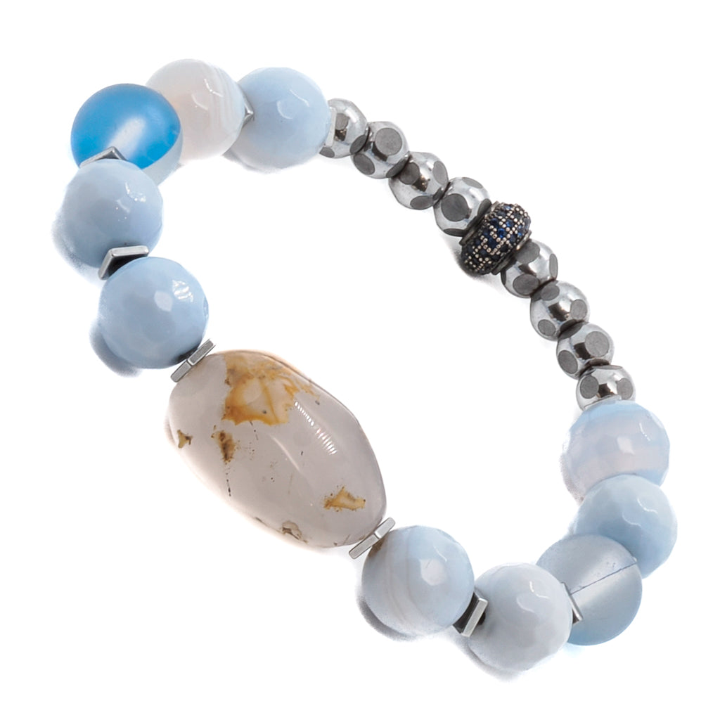 Ocean Inner Peace Bracelet Set - Natural Stone Beaded Bracelets for Women, Yoga Meditation Jewelry, Spiritual Healing Gifts for Stress Relief (Perfect for Yoga, Meditation, and Daily Wear)