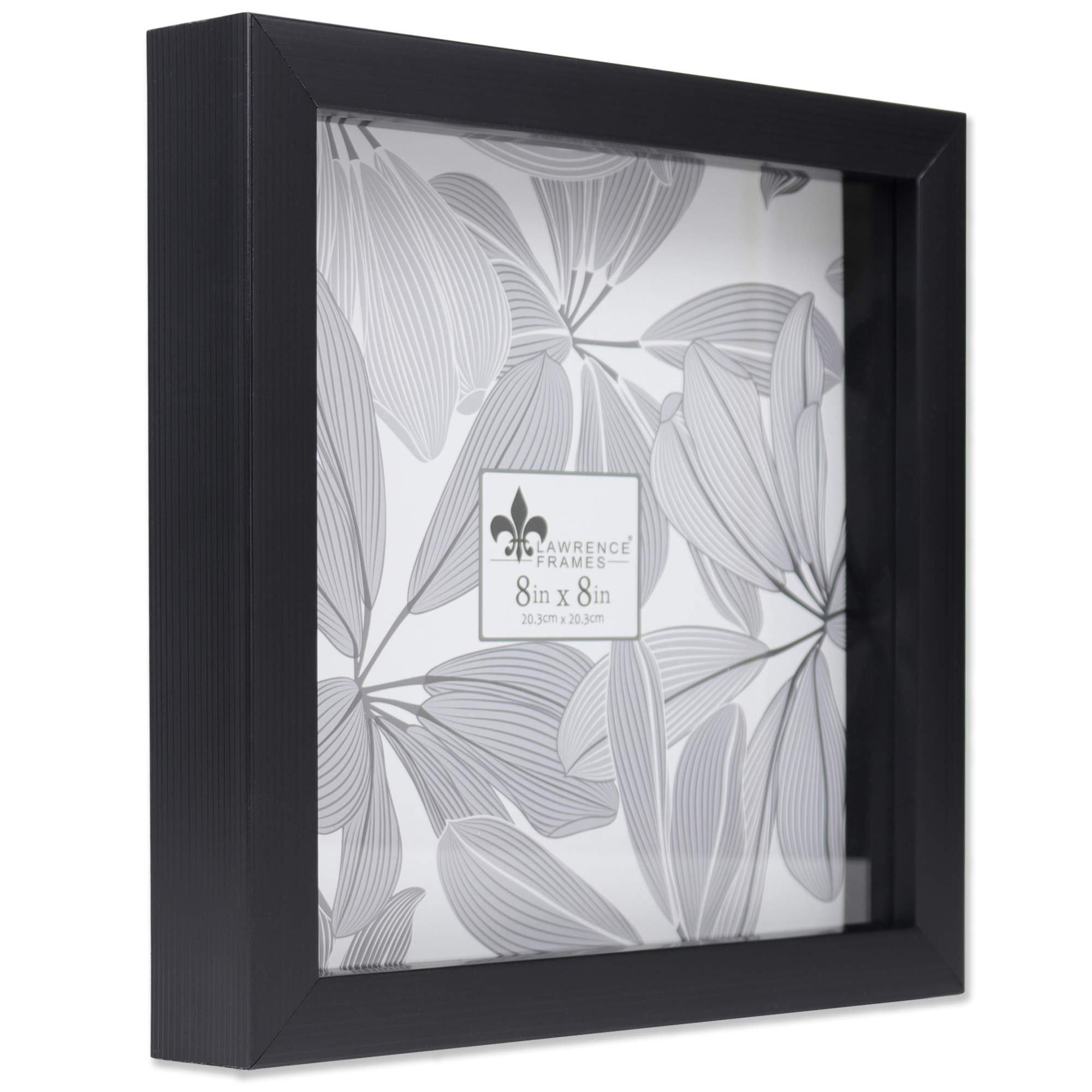 Lawrence Frames 785088 8x8 Inch Black Shadow Box Frame - Perfect for Displaying Memorabilia, Photos, and Collectibles in Home or Office Decor