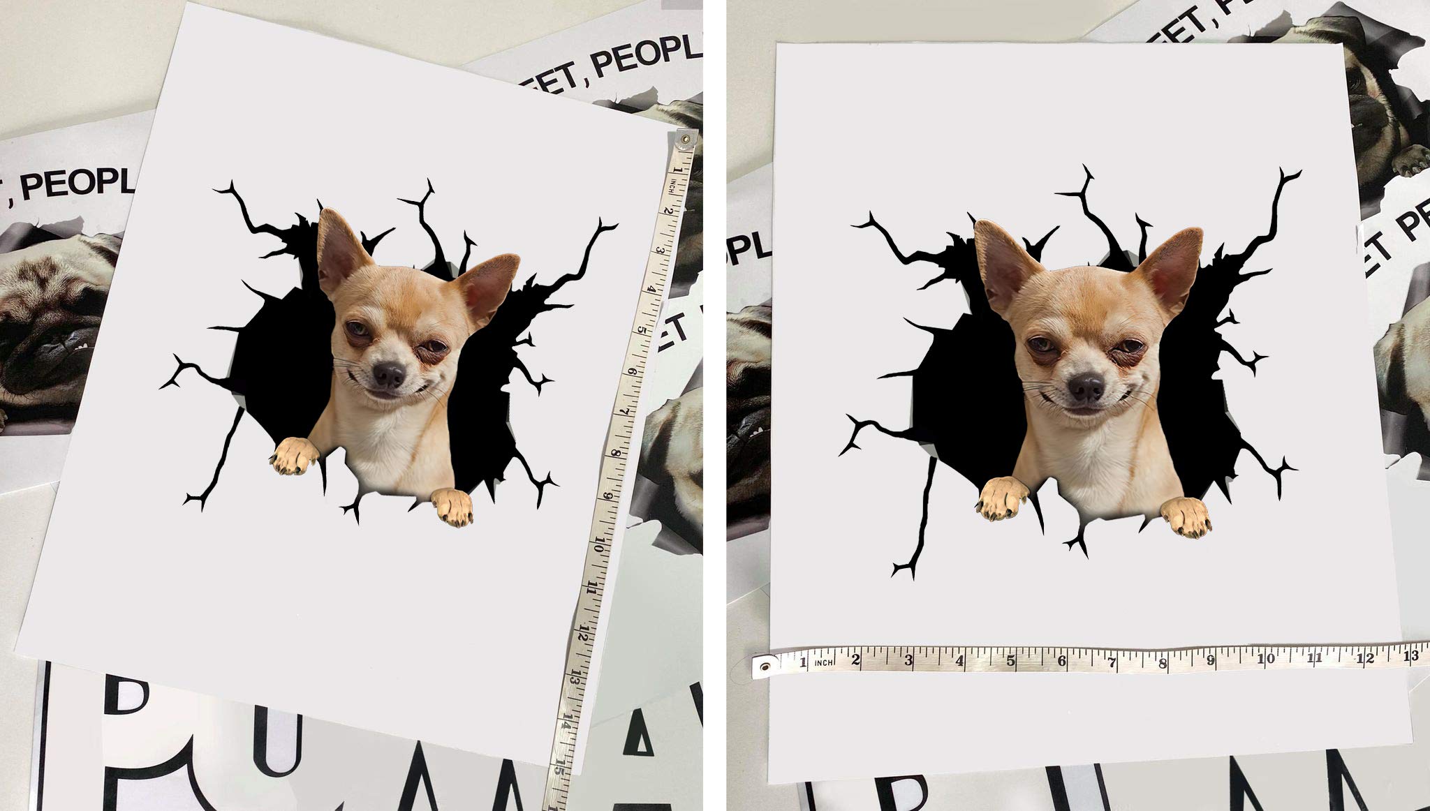 Realistic Chihuahua Car & Wall Decals Stickers - Pack of 2 (8