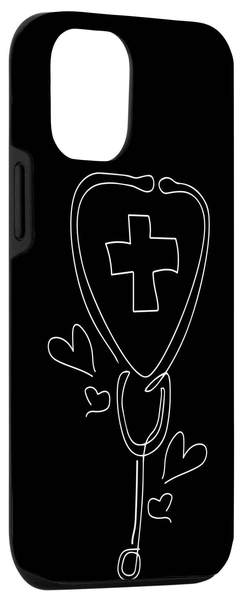iPhone 12/12 Pro Stethoscope Line Art Phone Case - Perfect Gift for Nurses, LPN, CNA, LVN, RN - Durable Protective Cover for Healthcare Professionals - Great for Hospitals, Clinics & Nursing Schools
