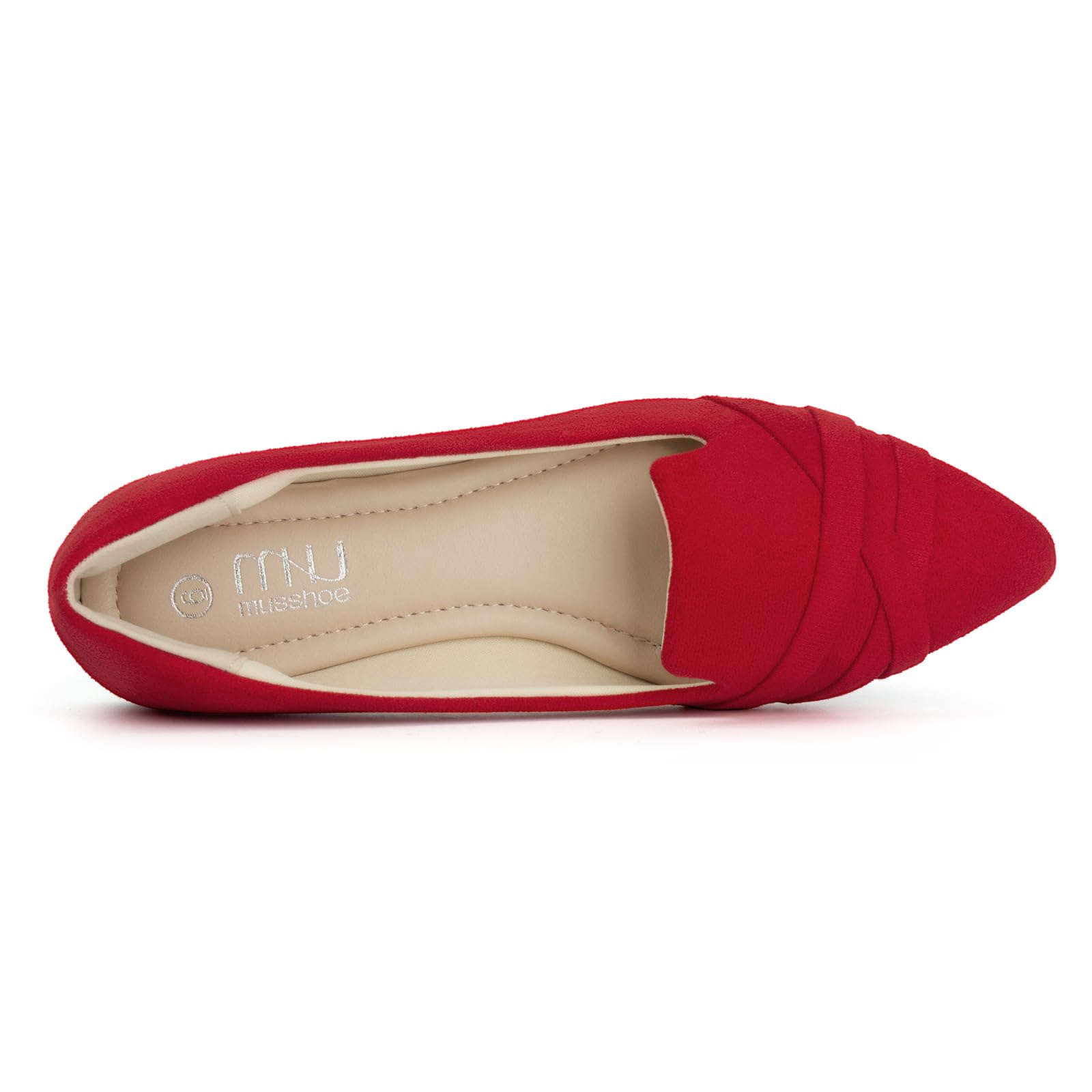 MUSSHOE Women's Pointed Toe Ballet Flats - Slip On Dressy Microfiber Comfortable Flats for Women | Perfect for Office, Parties & Everyday Wear