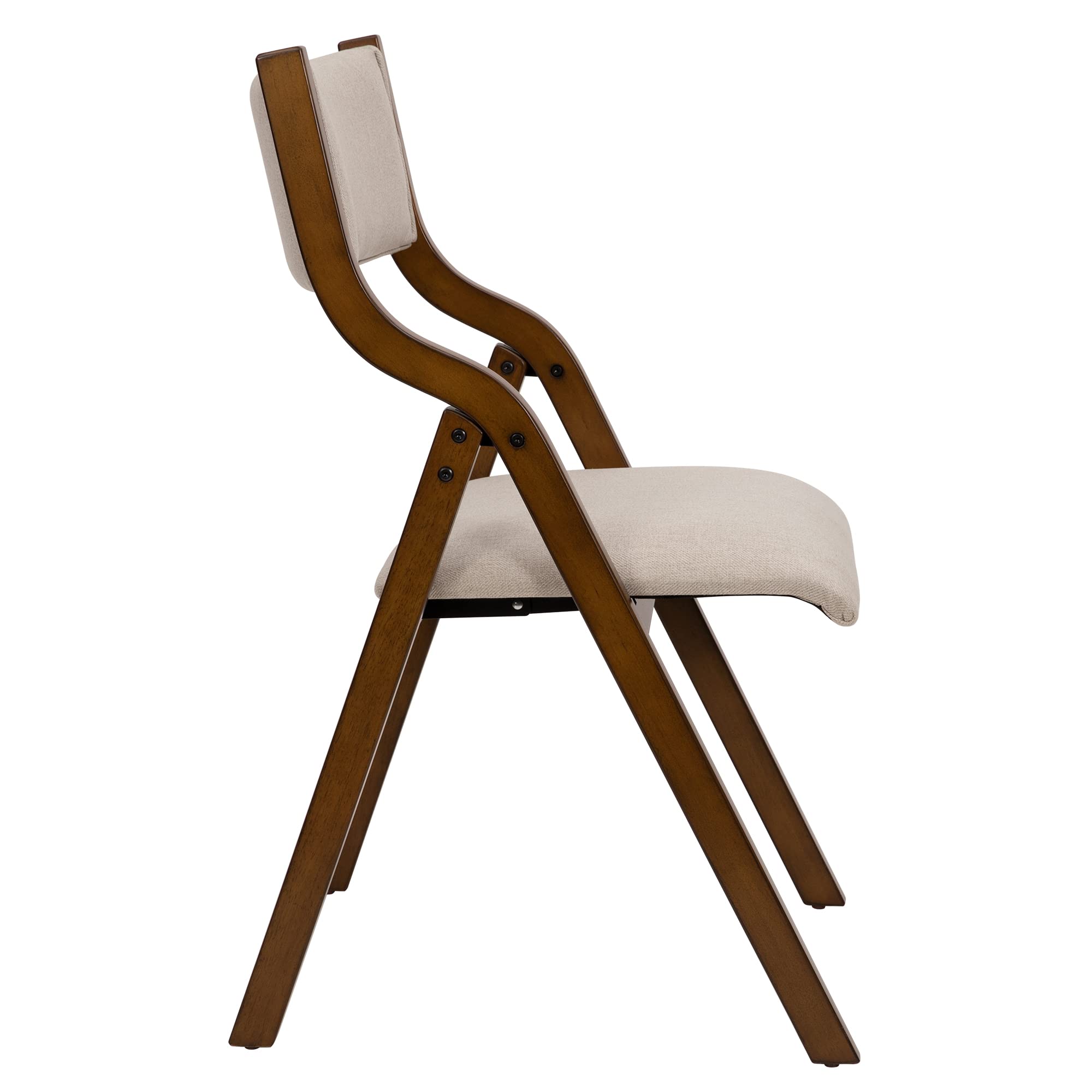 Modern Folding Chairs Set of 2 - Ball & Cast Taupe Dining Chairs with 18