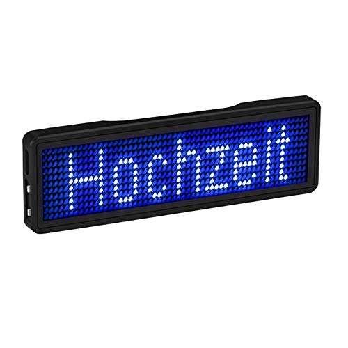 Sujurio Bluetooth LED Name Badge - Rechargeable Customizable Message Board with Scrolling Text Display (Type 5) - Perfect for Conferences, Events, Retail & Hospitality Staff