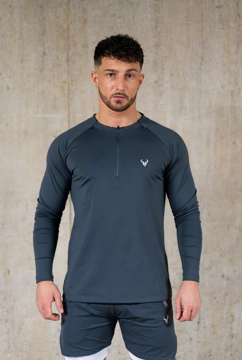 Cerus Grey Proctor 1/4 Zip Pullover Fleece Sweatshirt for Men - Lightweight Athletic Quarter Zip Jacket for Running, Hiking & Outdoor Activities
