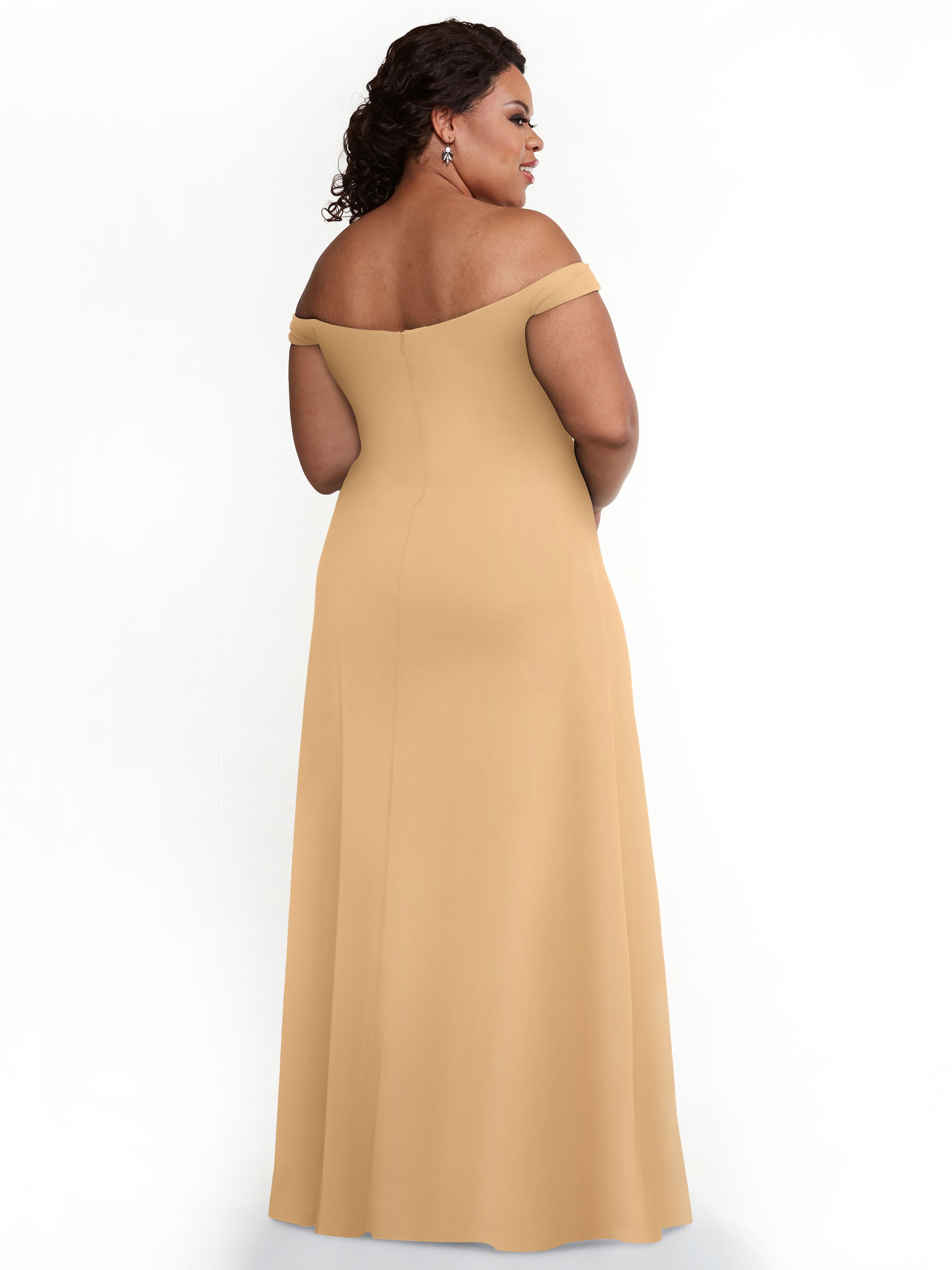 Elegant A-Line Double Knit Bridesmaid Dress with Off-the-Shoulder Straps - Perfect for Weddings, Formal Events & Special Occasions