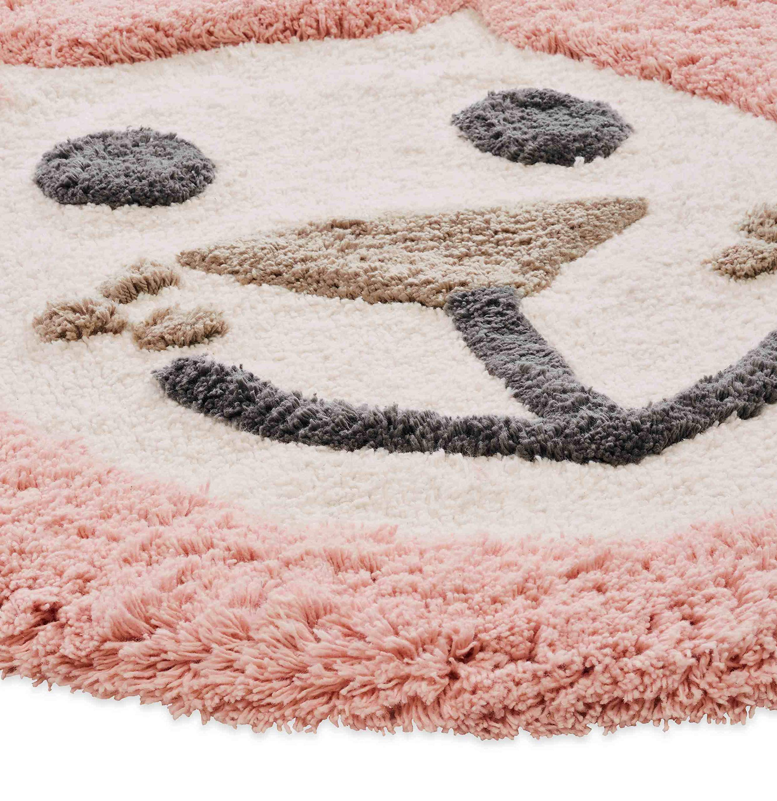 Premium Chesapeake Leonie Rose Cloud Bath Mat - 24 Inch Round, Soft & Absorbent, Non-Slip Bathroom Rug for Shower, Tub, and Vanity Areas
